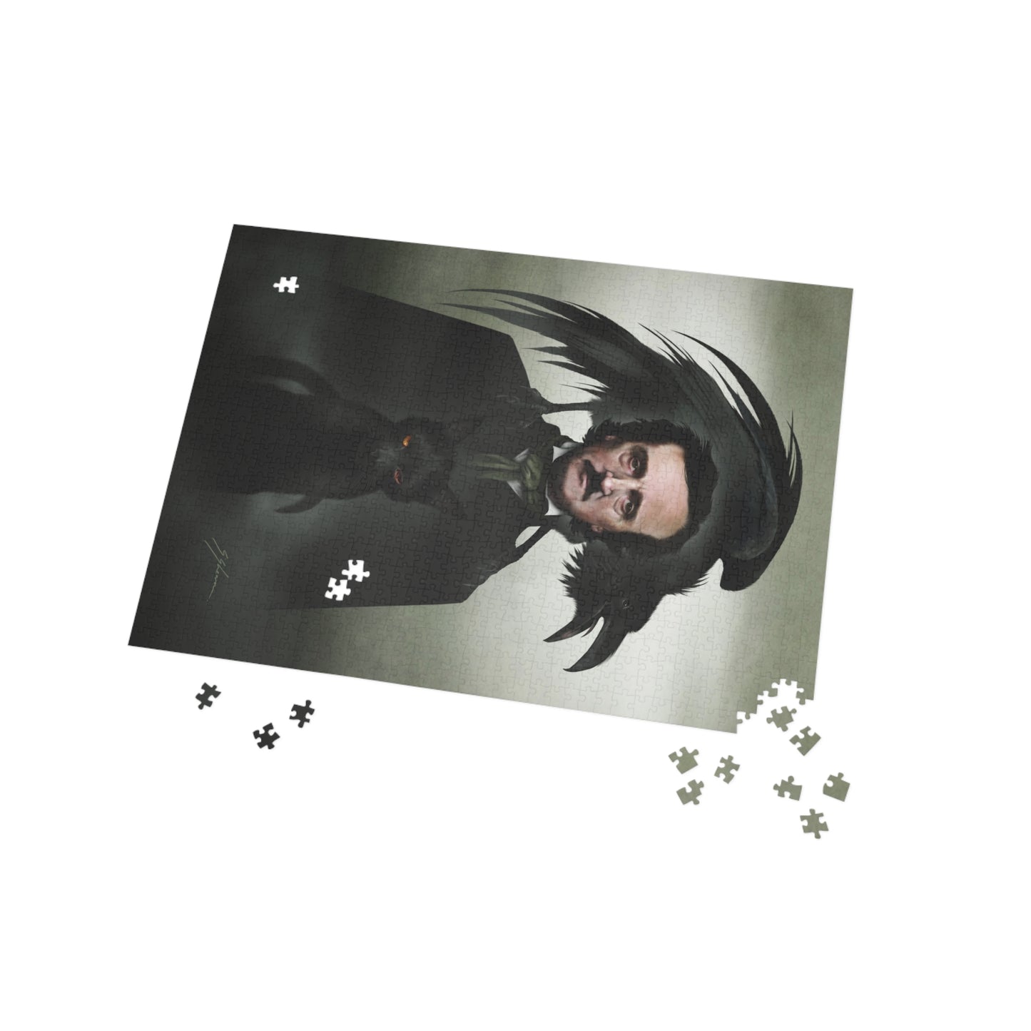 Edgar Allan Poe puzzle mat black gift box — Mister Sam Shearon dark art collectible