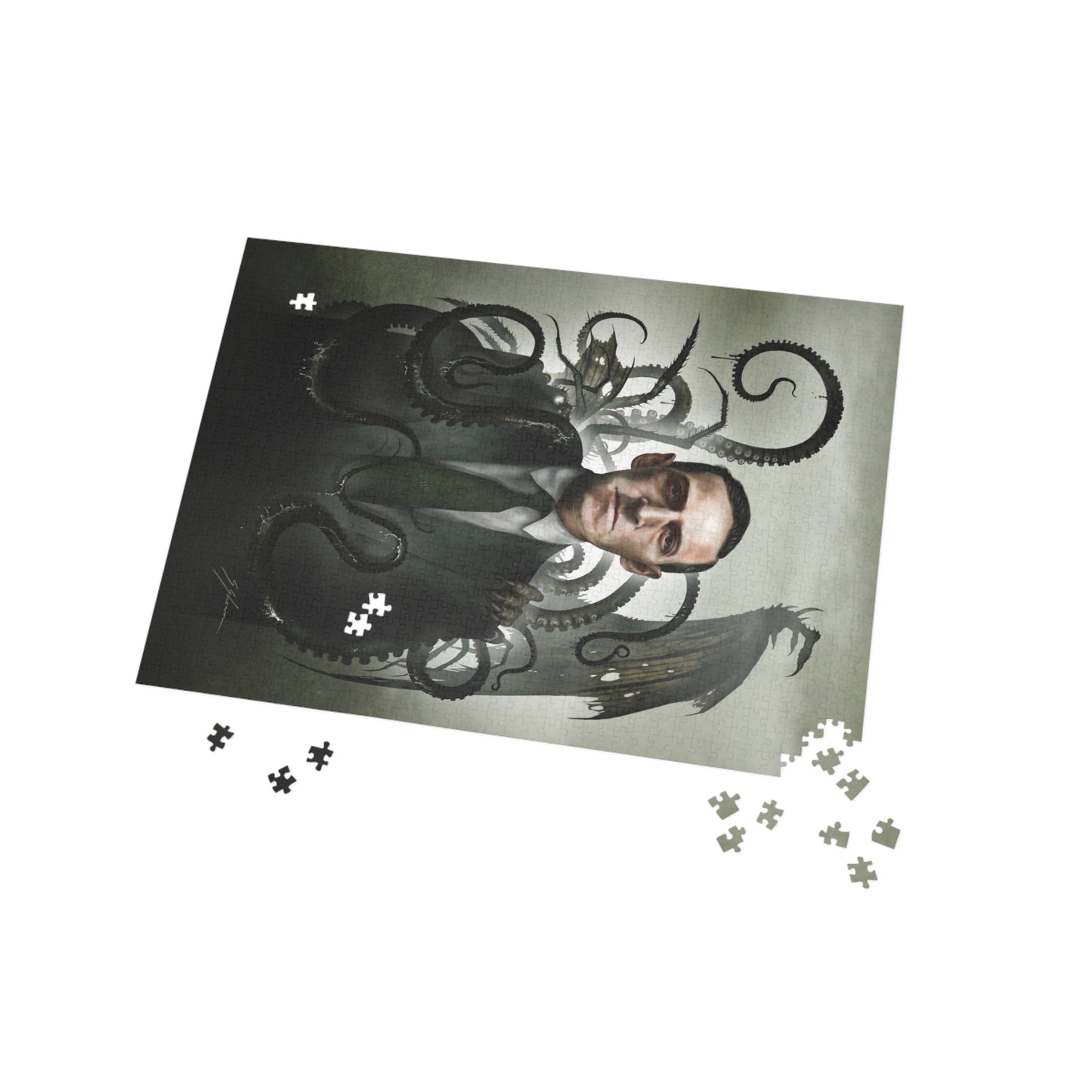 H.P. Lovecraft puzzle mat black gift box — Mister Sam Shearon dark art collectible