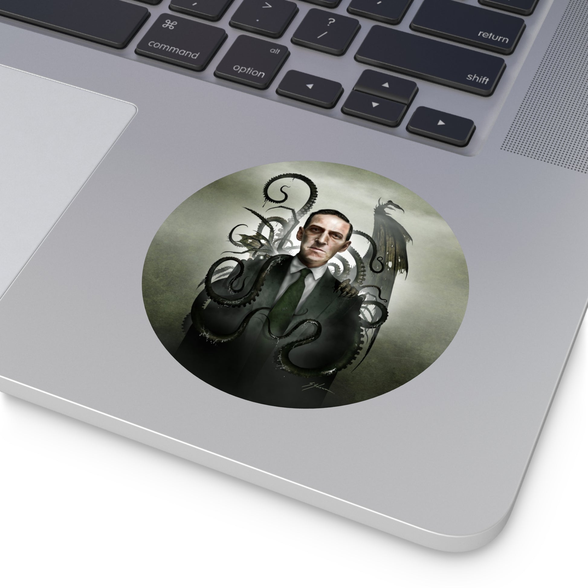 H.P. Lovecraft vinyl sticker — Cthulhu eldritch design by Mister Sam Shearon