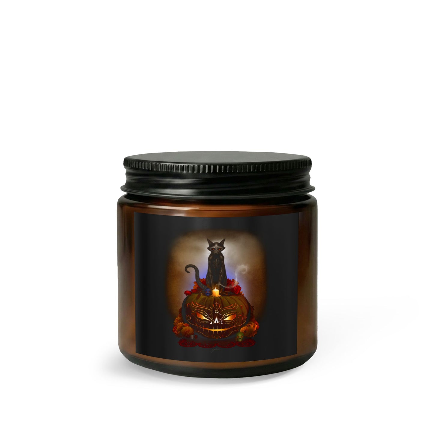 Día De Los Meowtos candle wick trimmer detail — premium candle set Day of the Dead art