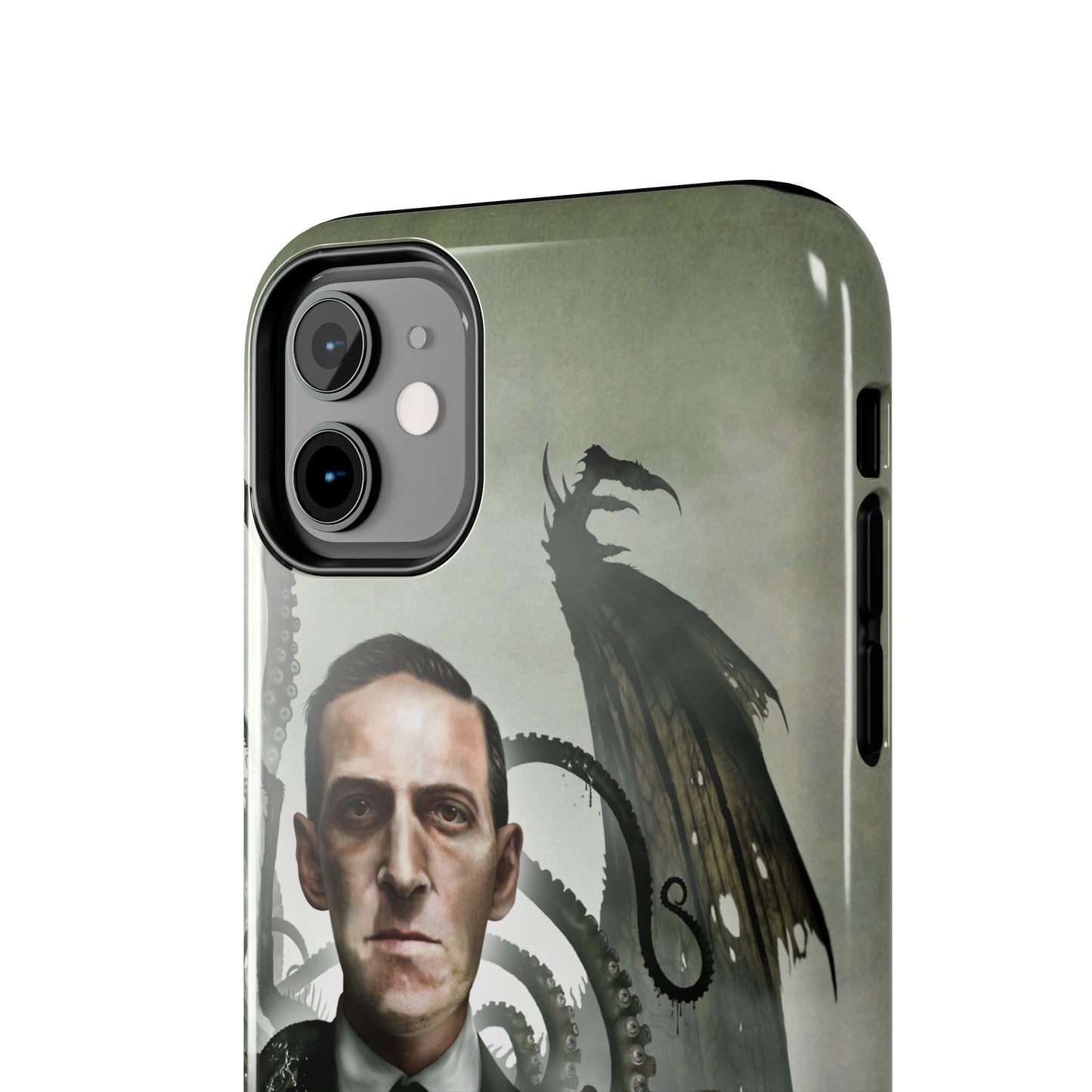 H.P. Lovecraft phone case detail — Old Ones Lovecraftian dark art by Mister Sam Shearon