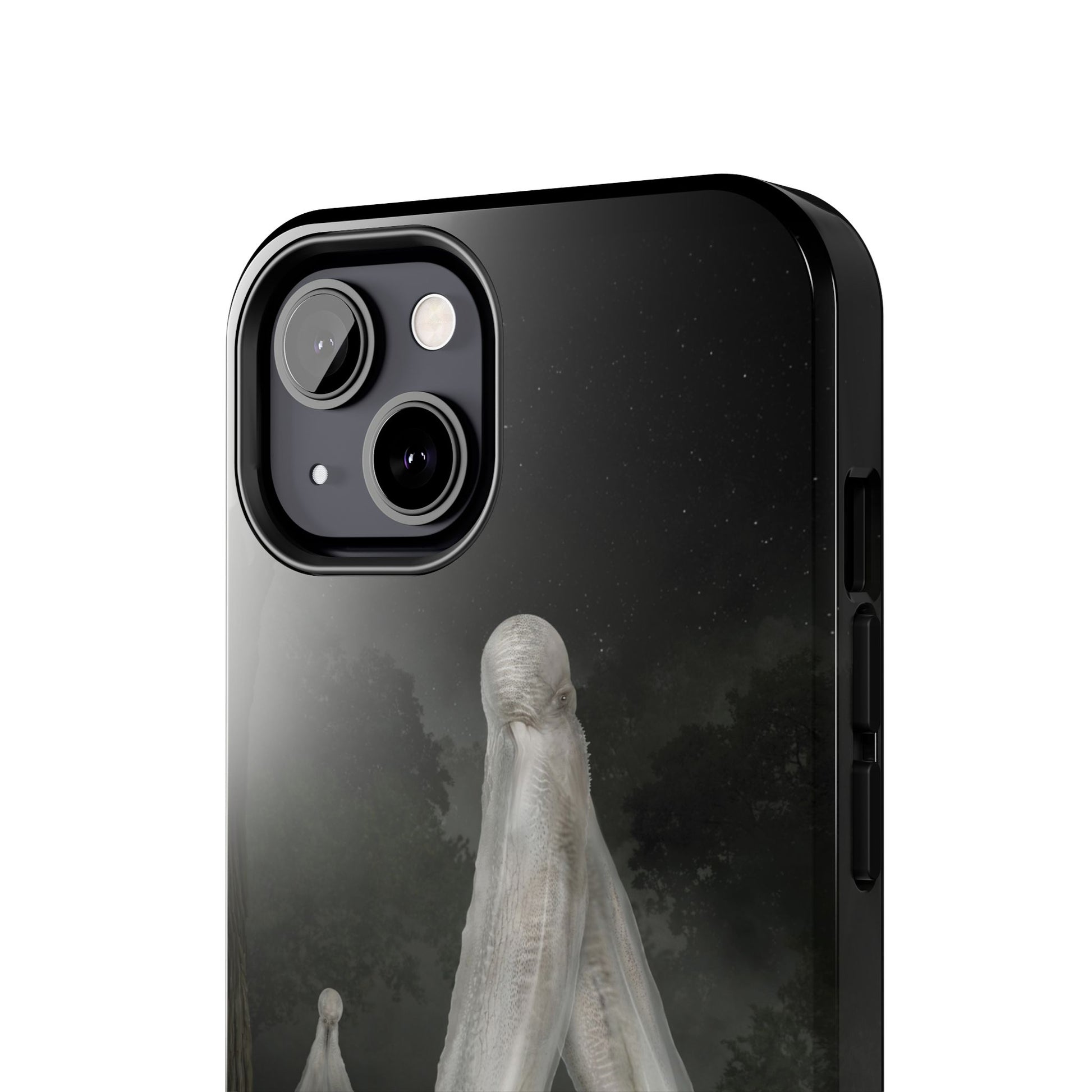 Nightcrawler phone case by Mister Sam Shearon — iPhone, Samsung, dark art, cryptid, creepypasta, paranormal, horror, human-made, non-AI. 
