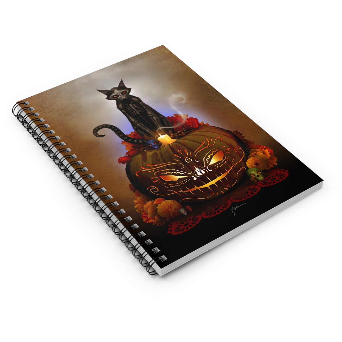 Dia De Los Meowtos - Spiral Notebook - Ruled Line