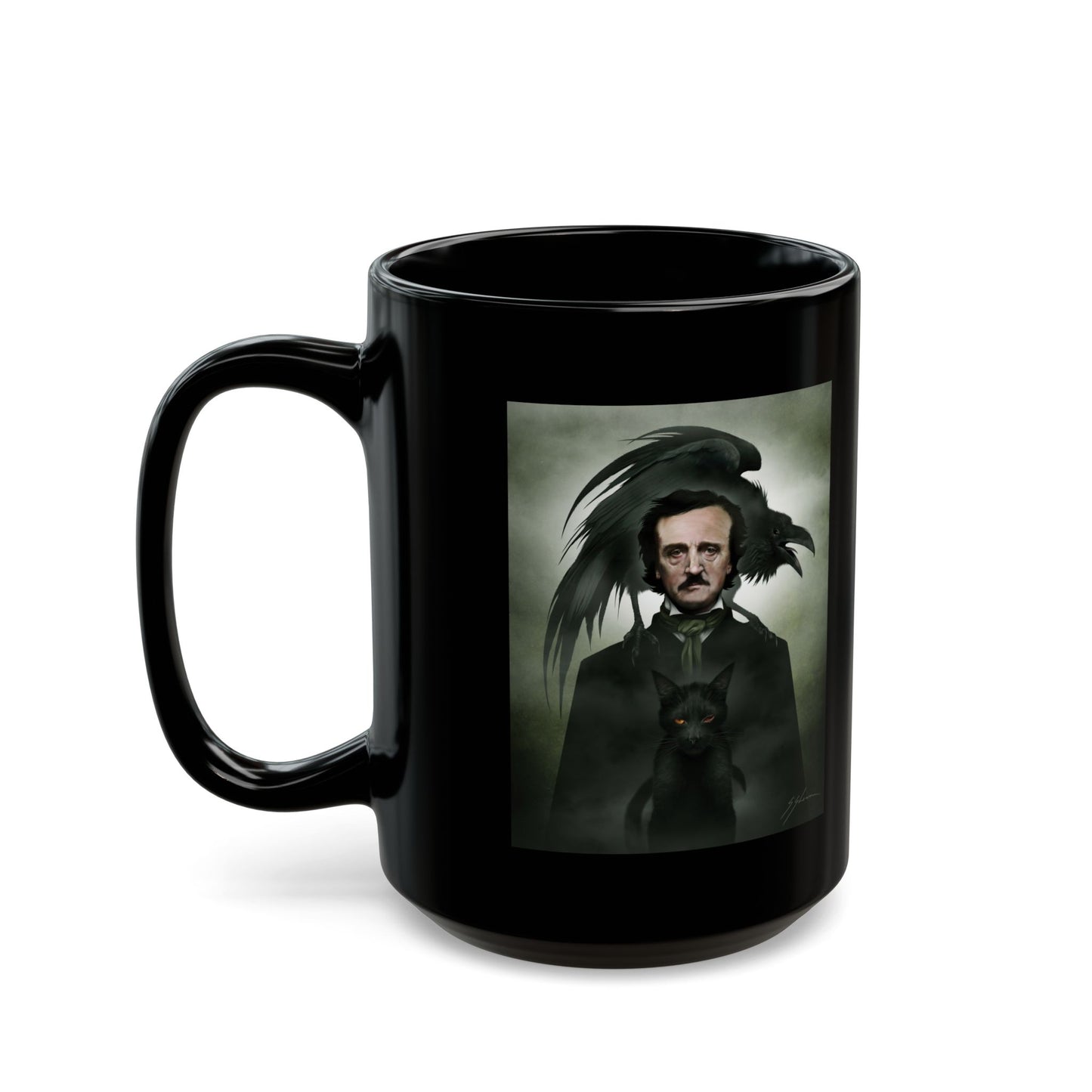 Edgar Allan Poe 11oz mug — Victorian horror dark art by Mister Sam Shearon