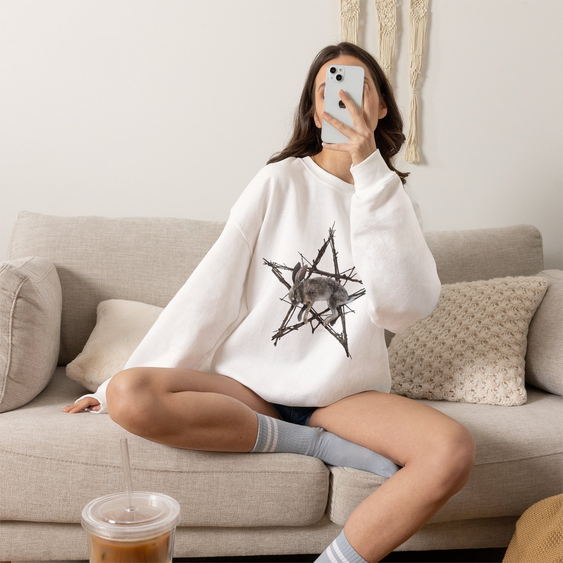 Fallen Star sweatshirt — Mister Sam Shearon witchcraft dark art Gildan 18000 detail