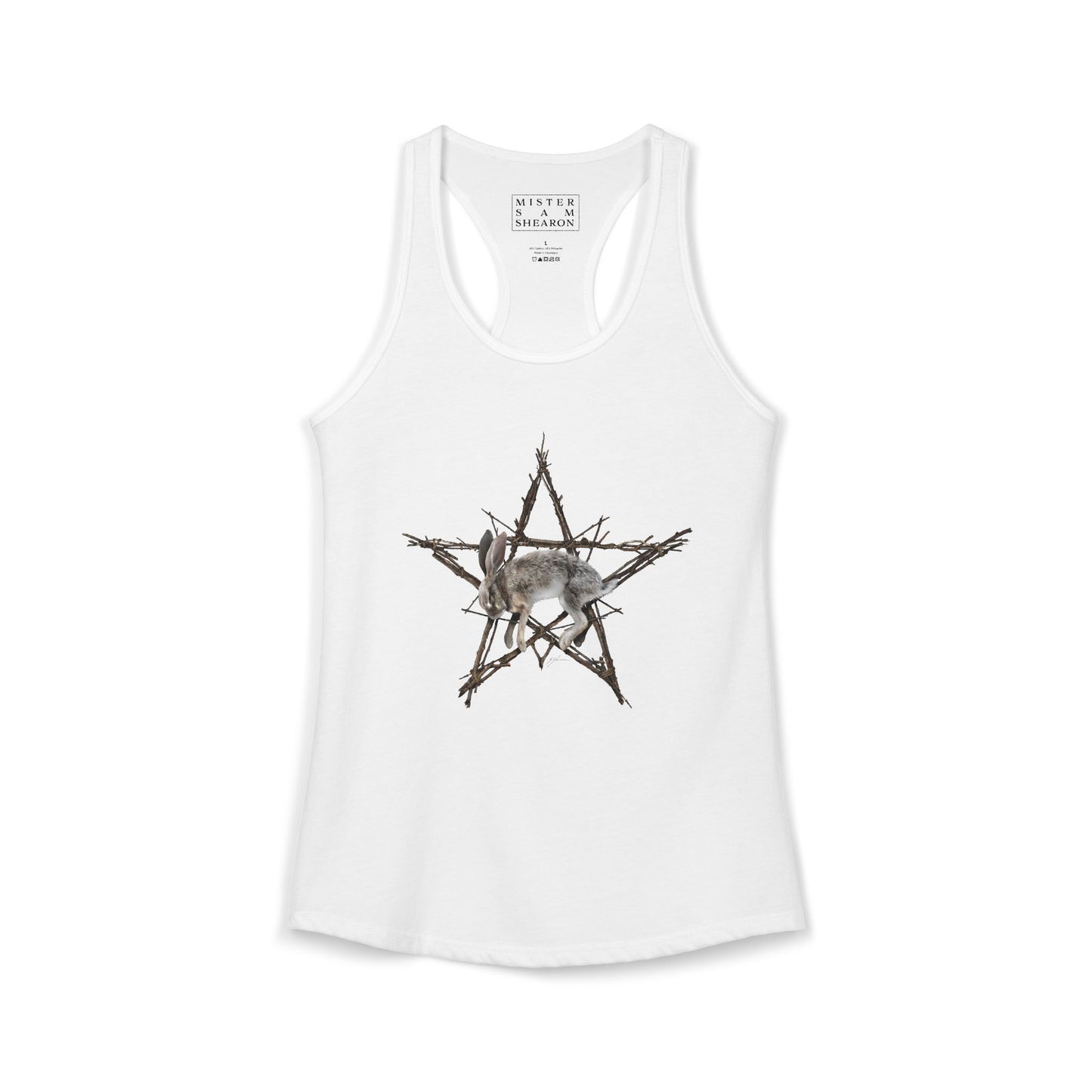 Fallen Star dark folk art tank — hare and pentagram symbol by Mister Sam Shearon