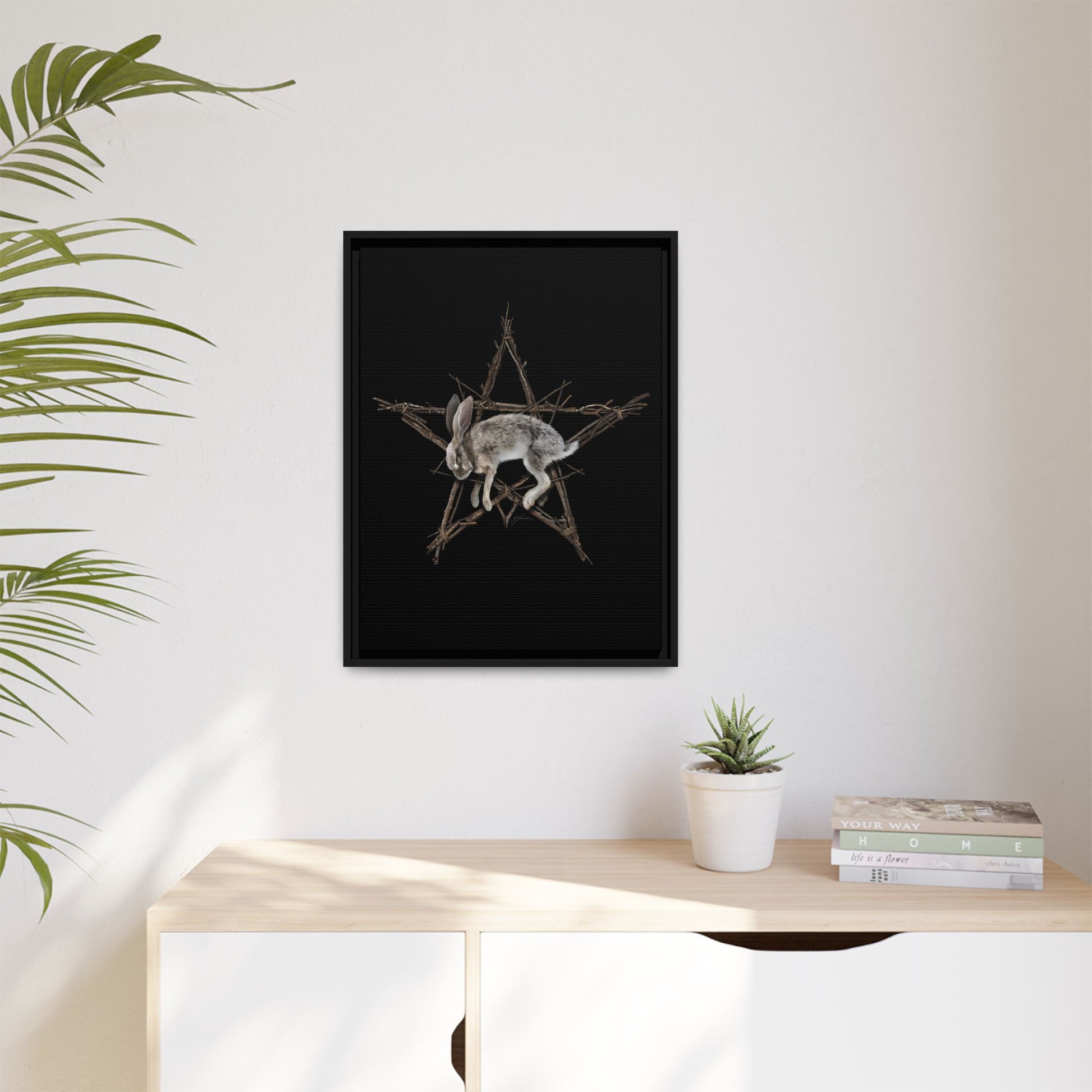 Fallen Star framed canvas wall art — original occult dark art by Mister Sam Shearon