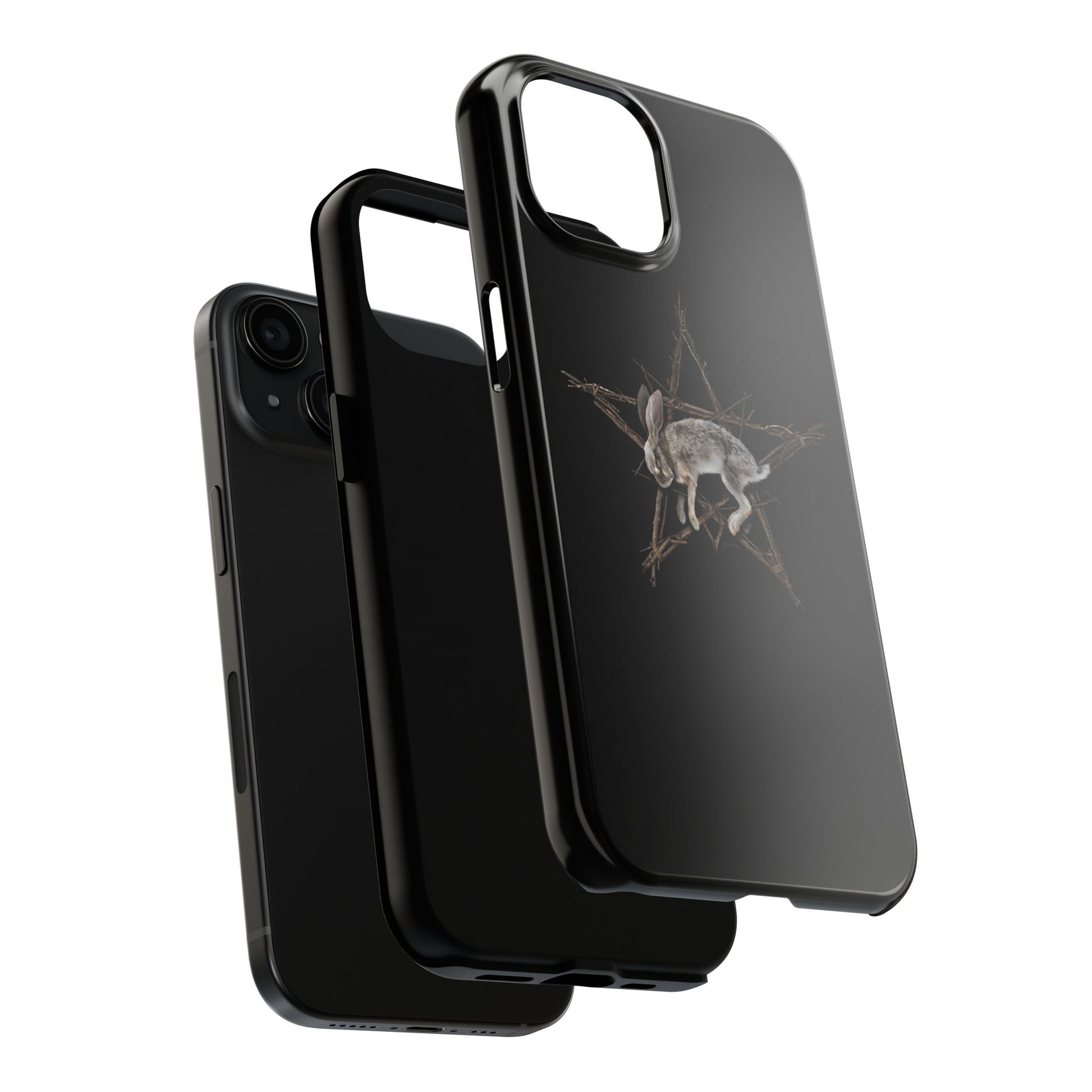 Fallen Star phone case back view — witchcraft horror art by Mister Sam Shearon