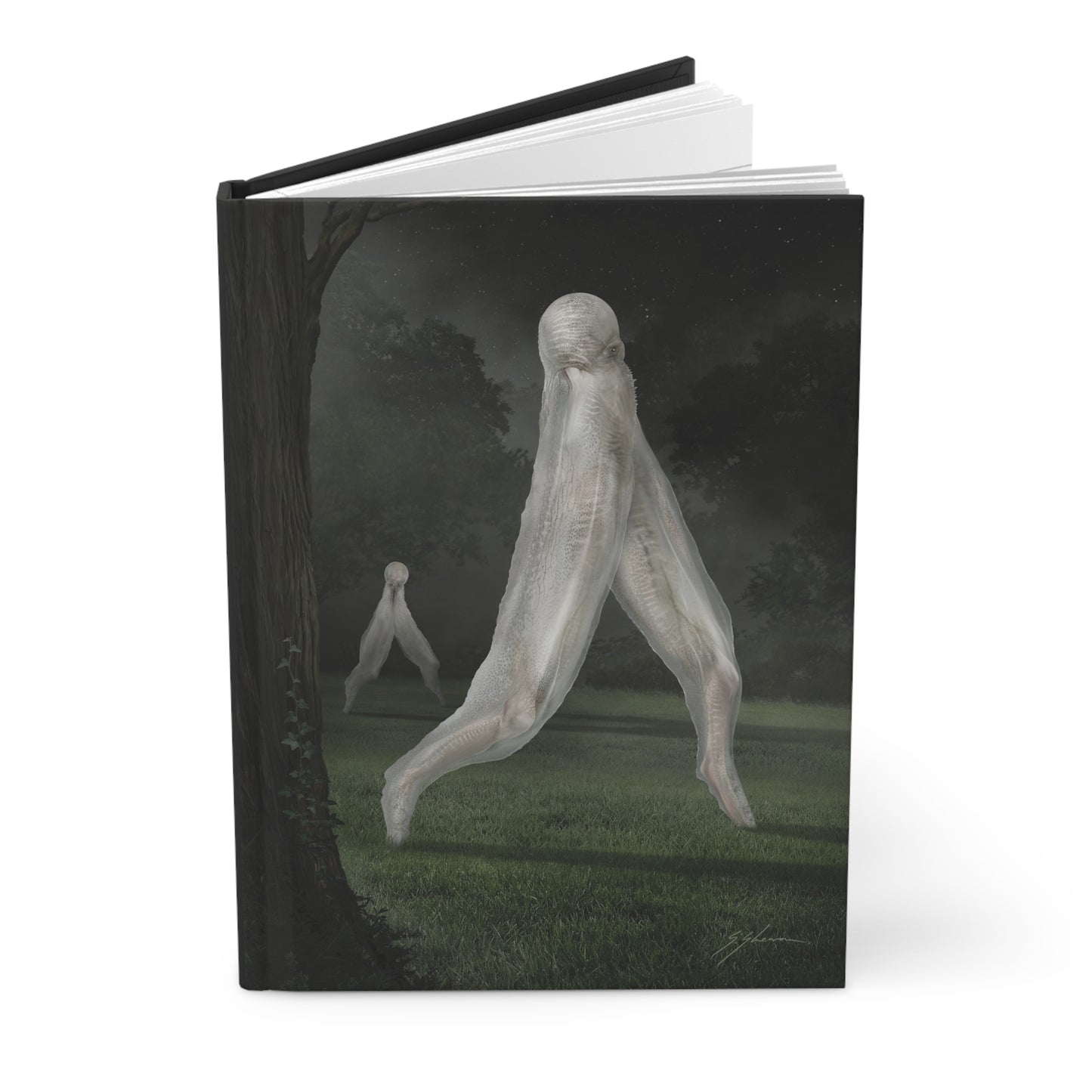 Nightcrawler hardcover journal — original cryptid dark art by Mister Sam Shearon