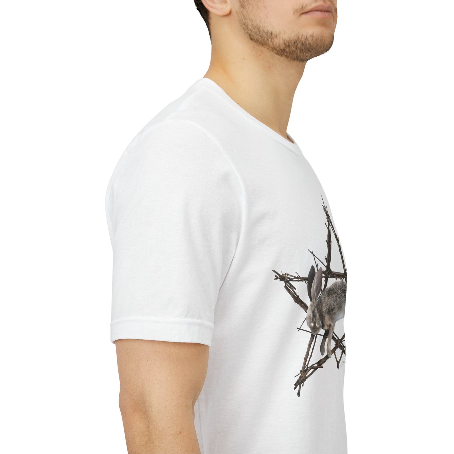 Fallen Star shirt — hare and pentagram dark folklore print on unisex jersey