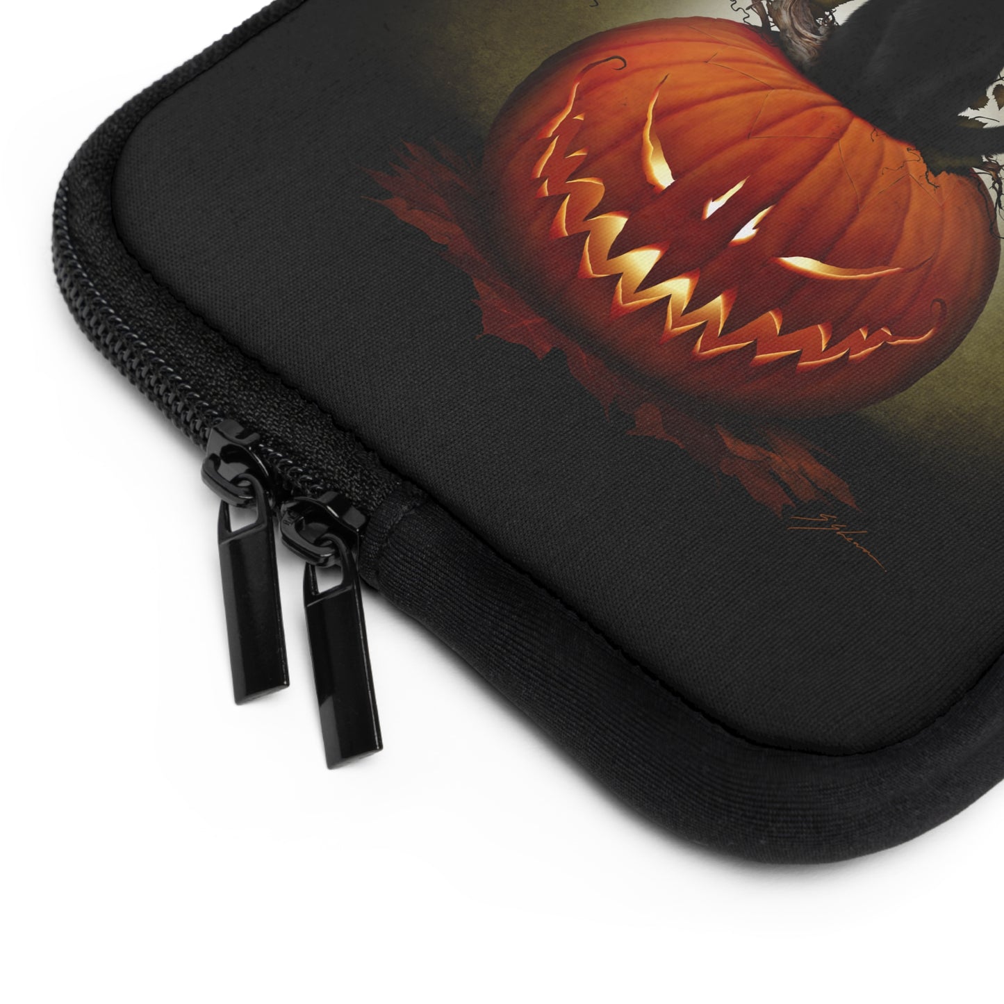 Cat O' Lantern tablet sleeve — Mister Sam Shearon original gothic Halloween tech accessory