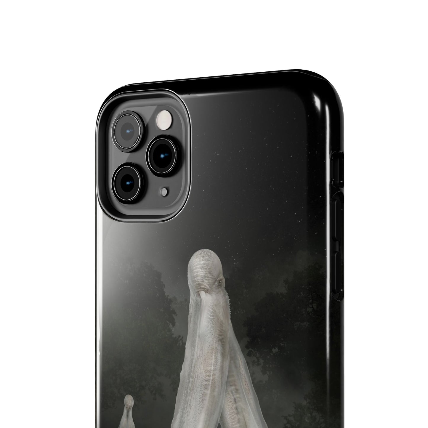 Nightcrawler phone case by Mister Sam Shearon — iPhone, Samsung, dark art, cryptid, creepypasta, paranormal, horror, human-made, non-AI. 