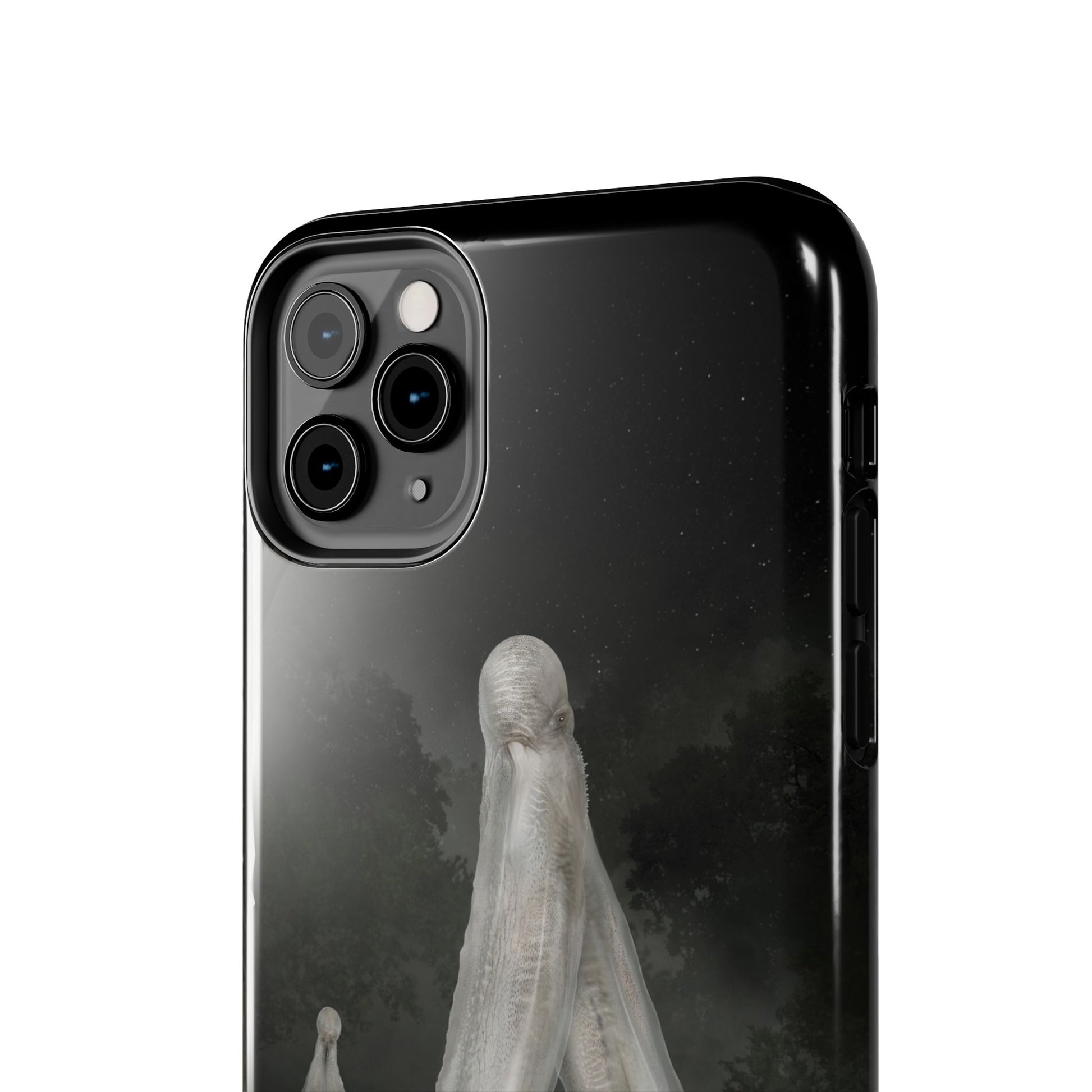 Nightcrawler phone case by Mister Sam Shearon — iPhone, Samsung, dark art, cryptid, creepypasta, paranormal, horror, human-made, non-AI. 