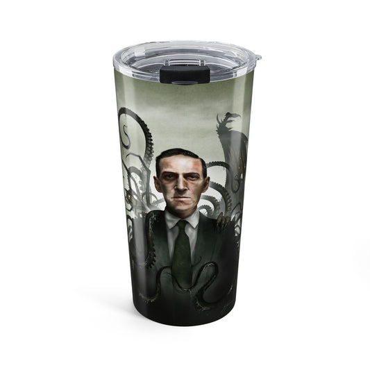 H.P. Lovecraft 20oz tumbler — original cosmic horror dark art by Mister Sam Shearon
