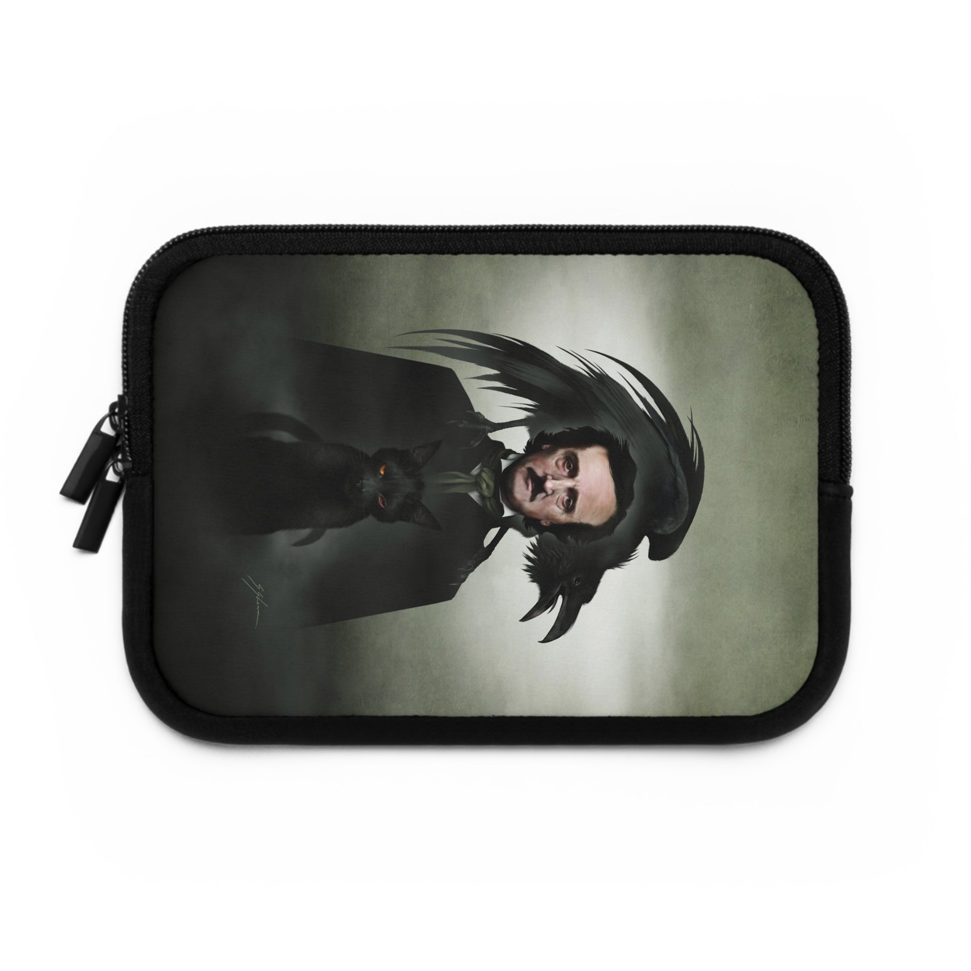 Edgar Allan Poe laptop sleeve — original gothic dark art by Mister Sam Shearon