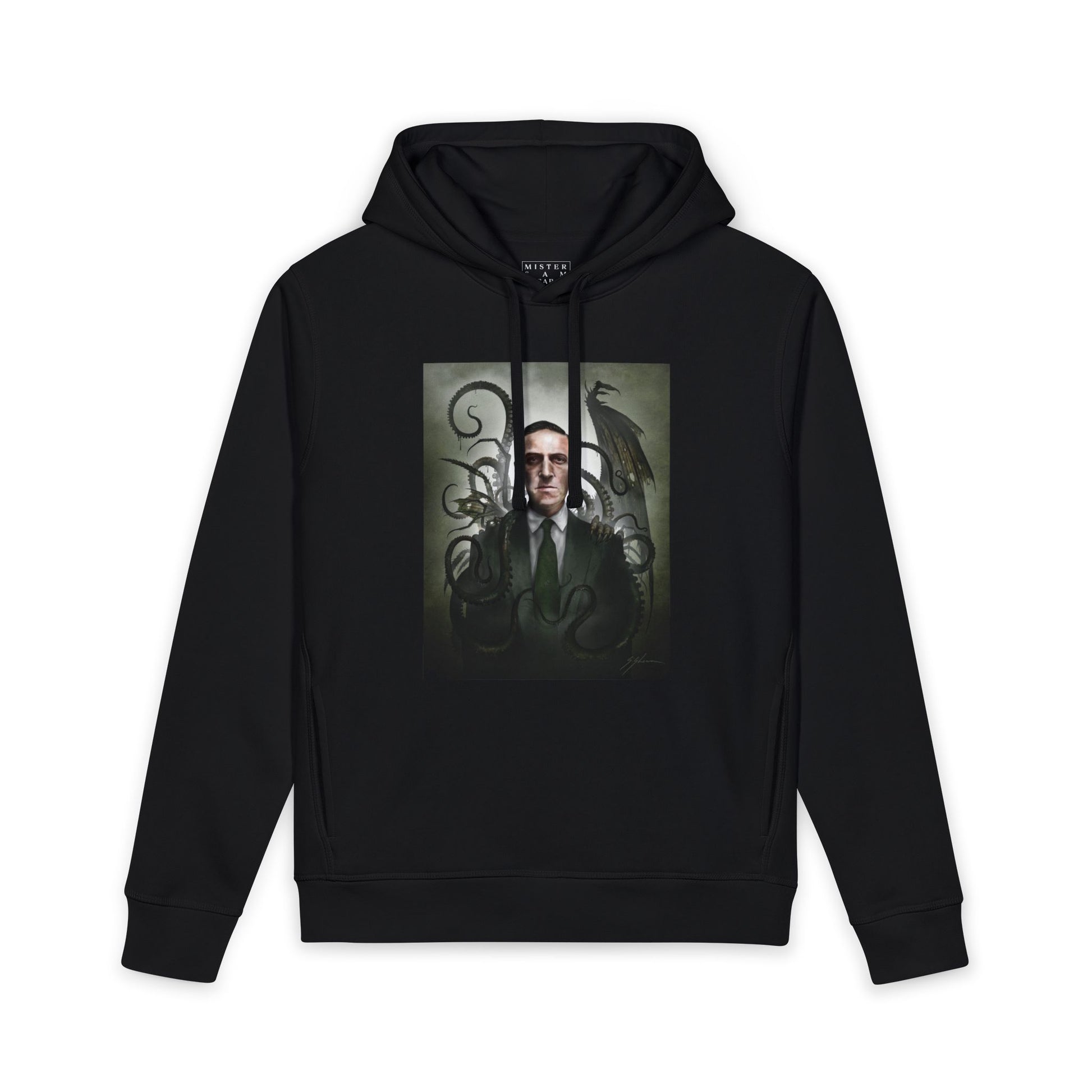 H.P. Lovecraft unisex hoodie — original cosmic horror dark art portrait by Mister Sam Shearon