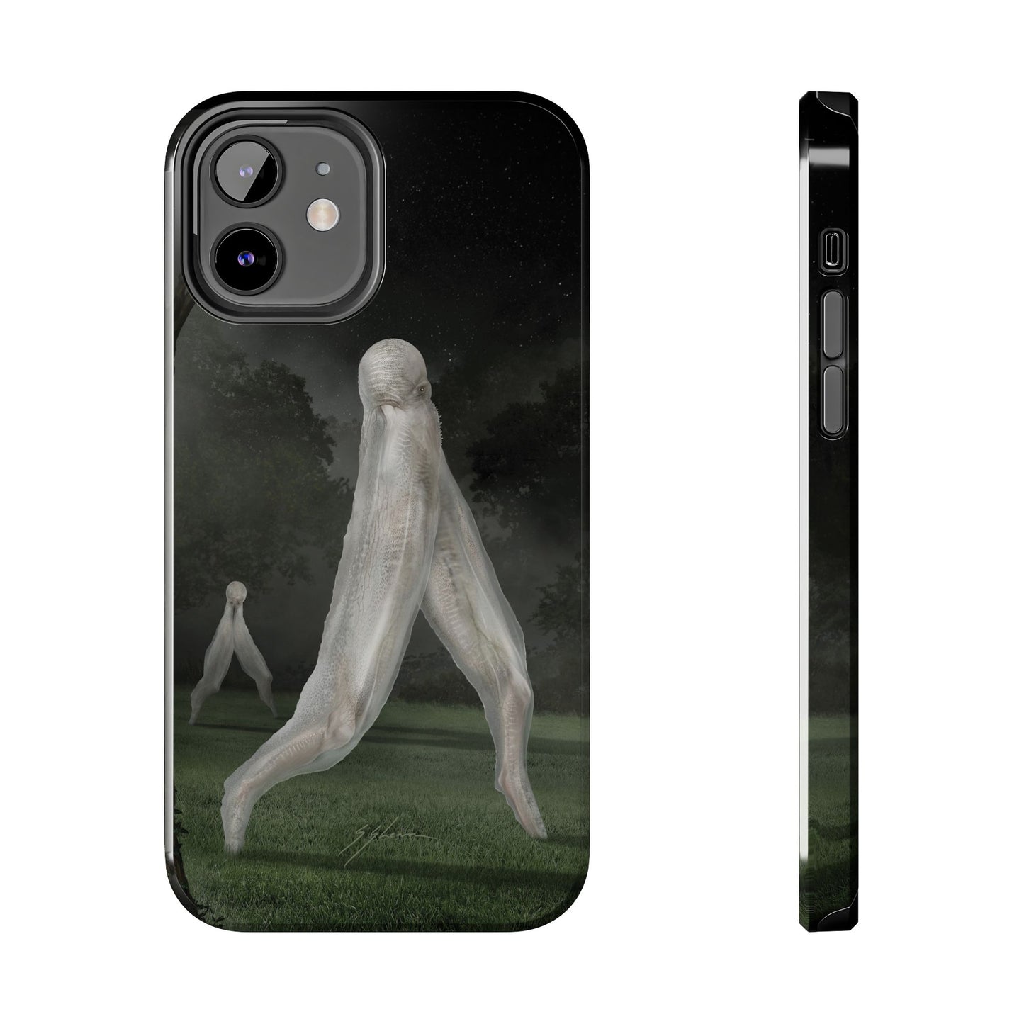 Nightcrawler phone case by Mister Sam Shearon — iPhone, Samsung, dark art, cryptid, creepypasta, paranormal, horror, human-made, non-AI. 