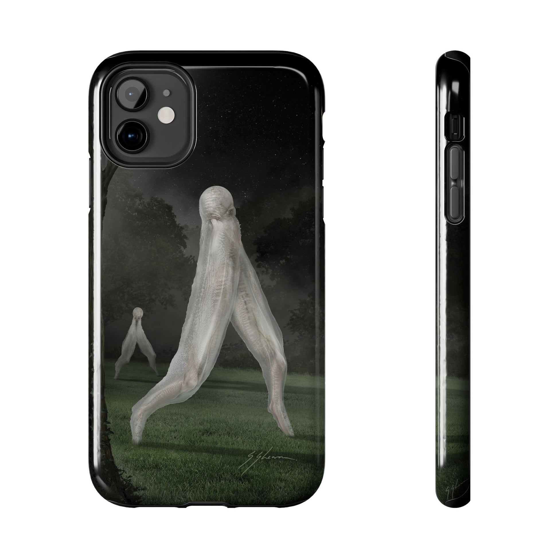 Nightcrawler tough phone case — original cryptid dark art by Mister Sam Shearon