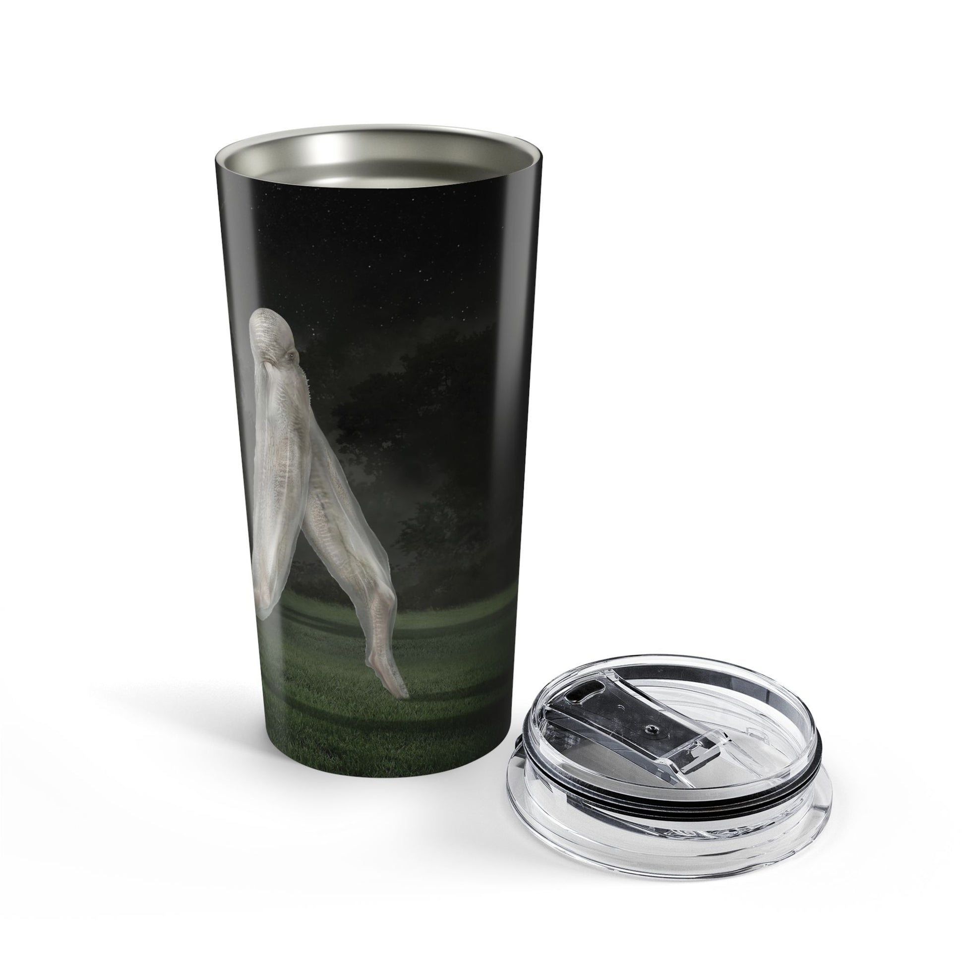 Nightcrawler tumbler 20oz — Mister Sam Shearon cryptid dark art, stainless steel