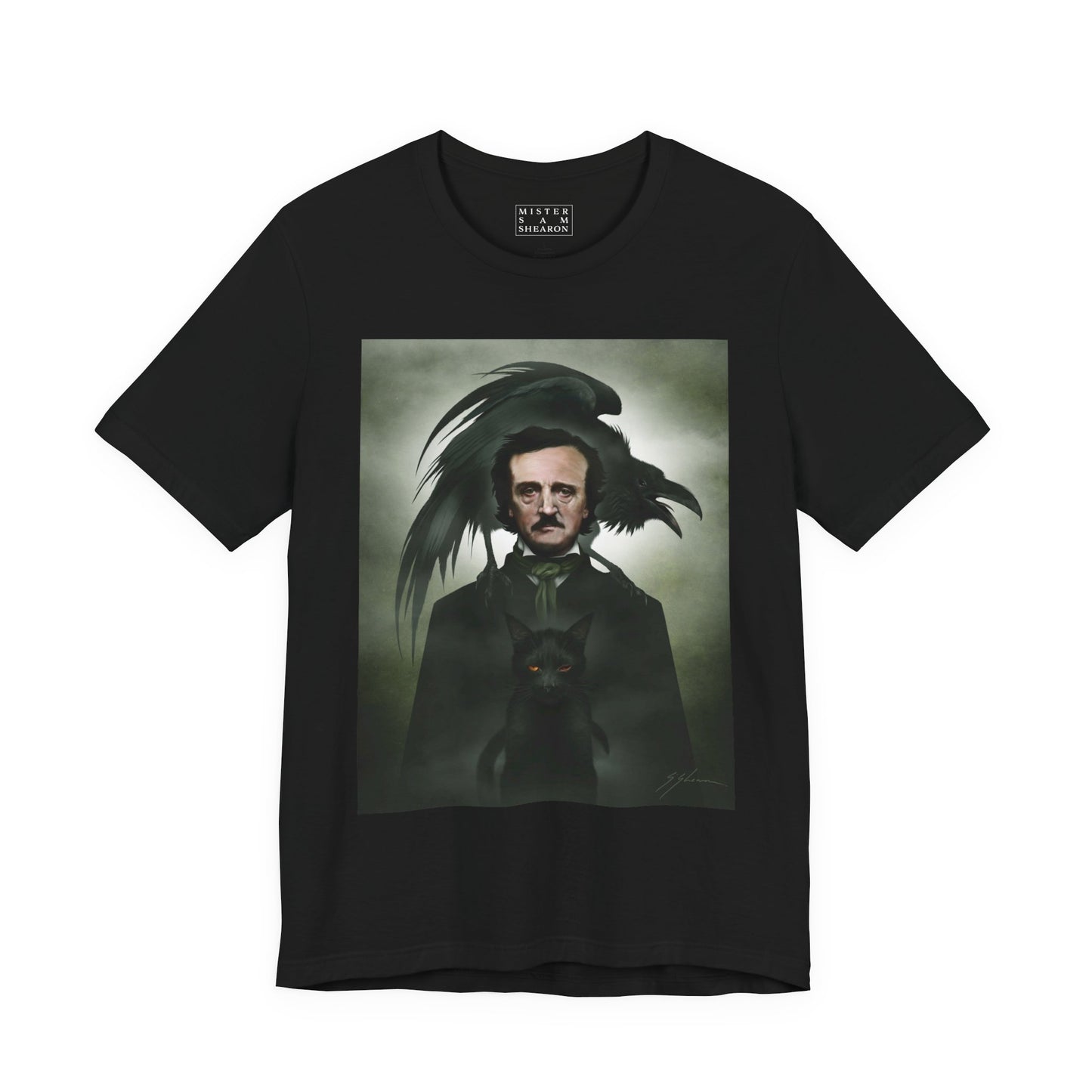 Edgar Allan Poe unisex tee — original gothic dark art by Mister Sam Shearon