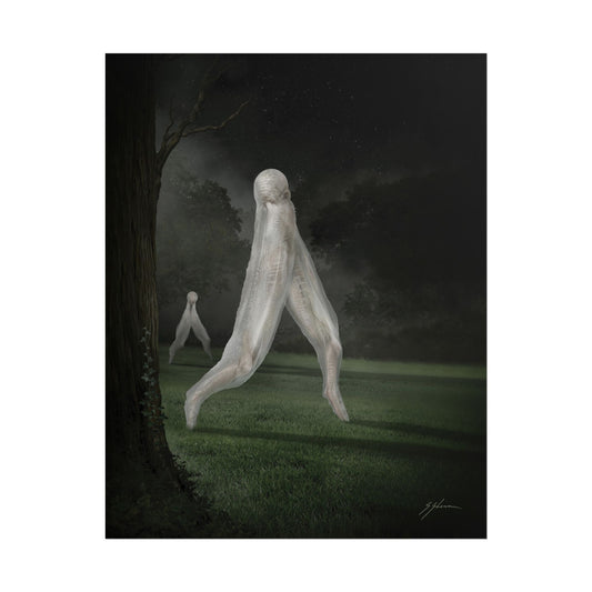 Nightcrawler rolled poster print — original cryptid dark art by Mister Sam Shearon