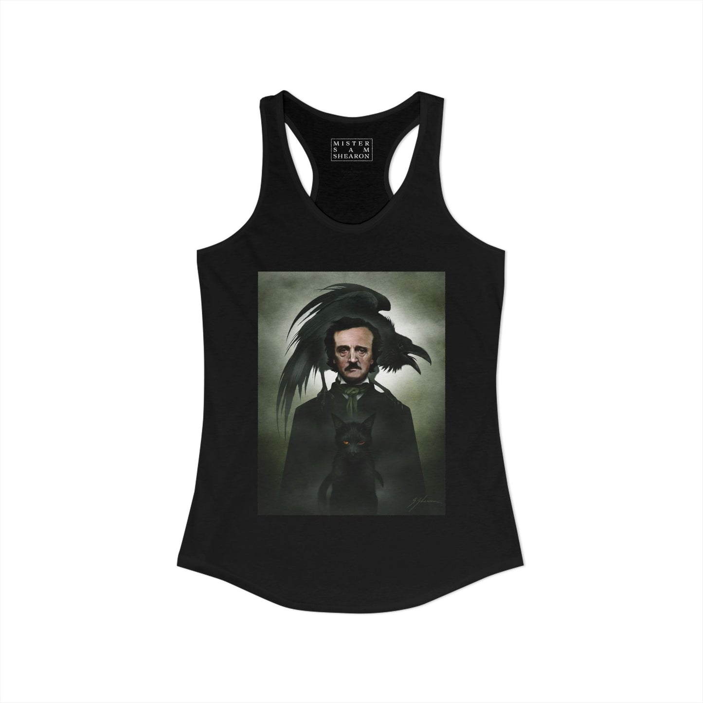 Edgar Allan Poe tank top front — Victorian horror dark art by Mister Sam Shearon