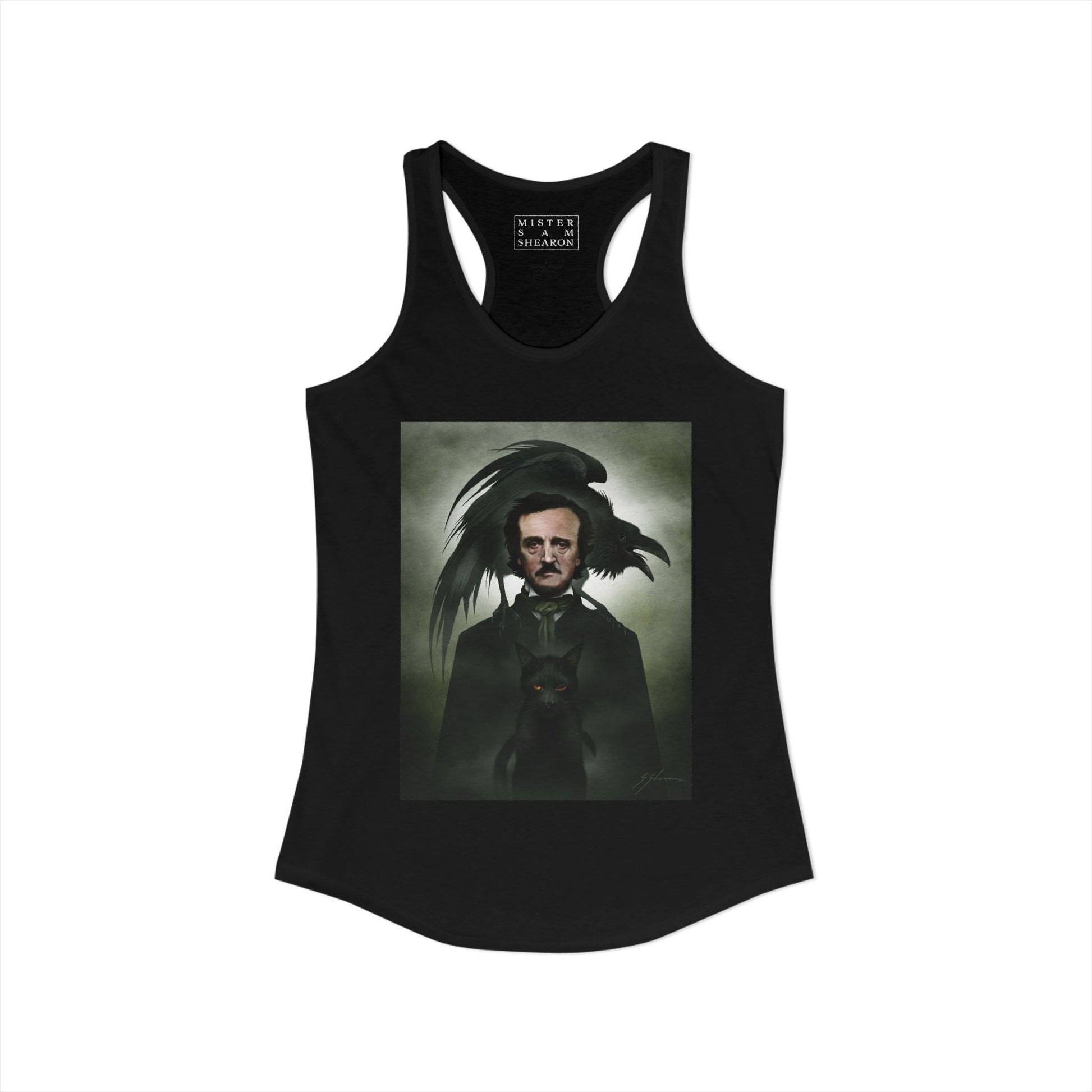Edgar Allan Poe tank top front — Victorian horror dark art by Mister Sam Shearon