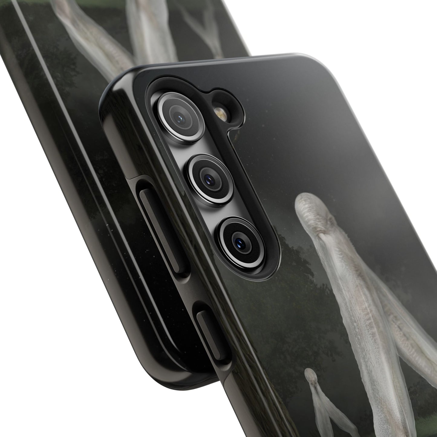 Nightcrawler phone case by Mister Sam Shearon — iPhone, Samsung, dark art, cryptid, creepypasta, paranormal, horror, human-made, non-AI. 