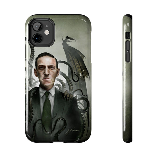 H.P. Lovecraft tough phone case — original cosmic horror dark art by Mister Sam Shearon