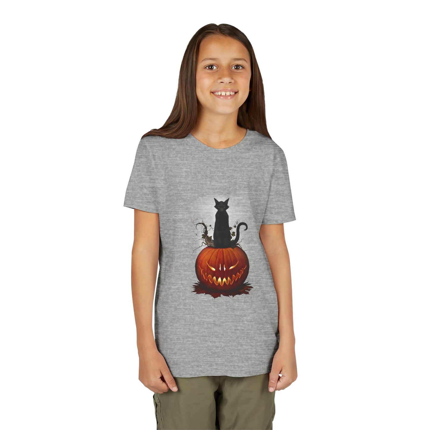 Cat O' Lantern youth tee — Mister Sam Shearon All Hallows' Eve dark art collection
