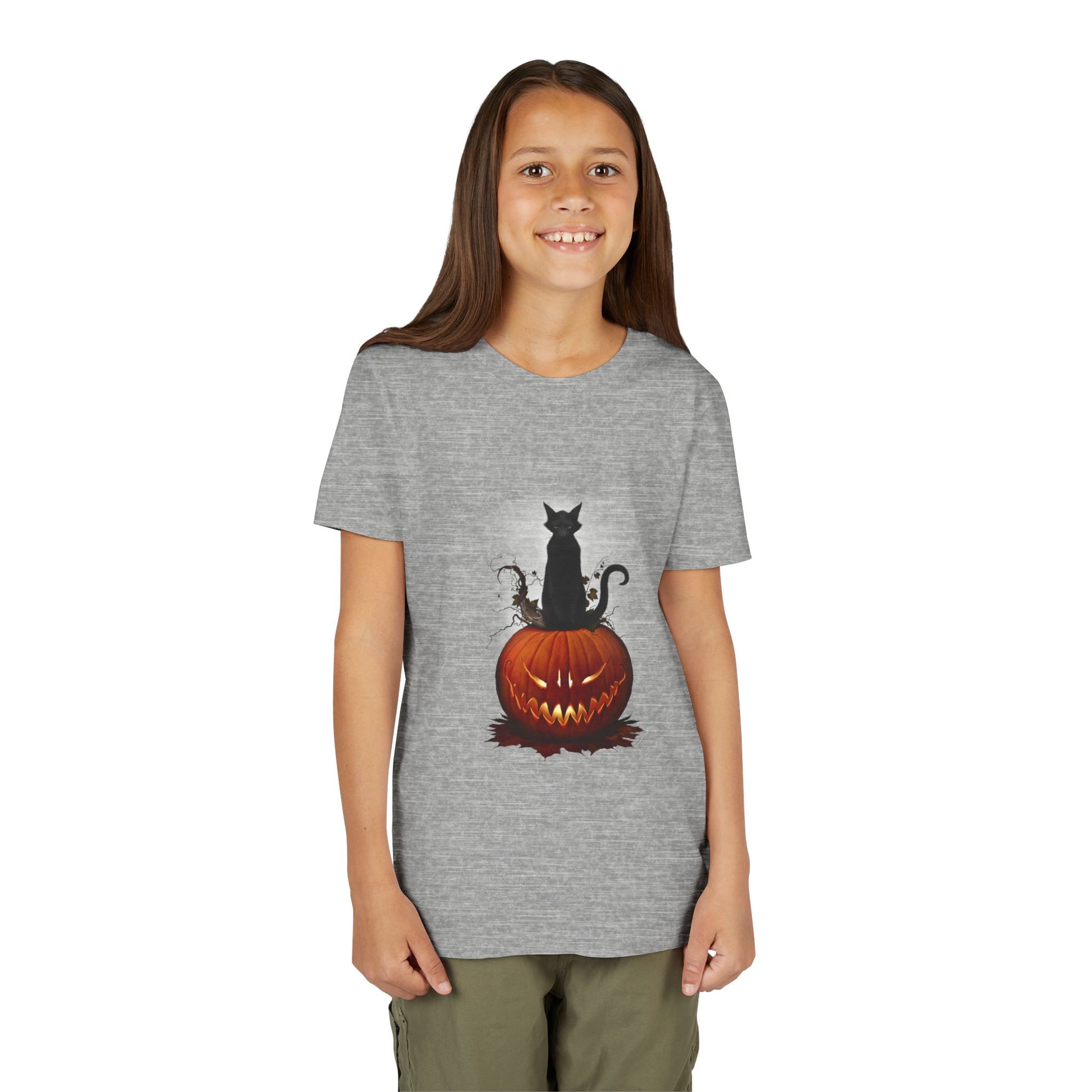 Cat O' Lantern youth tee — Mister Sam Shearon All Hallows' Eve dark art collection