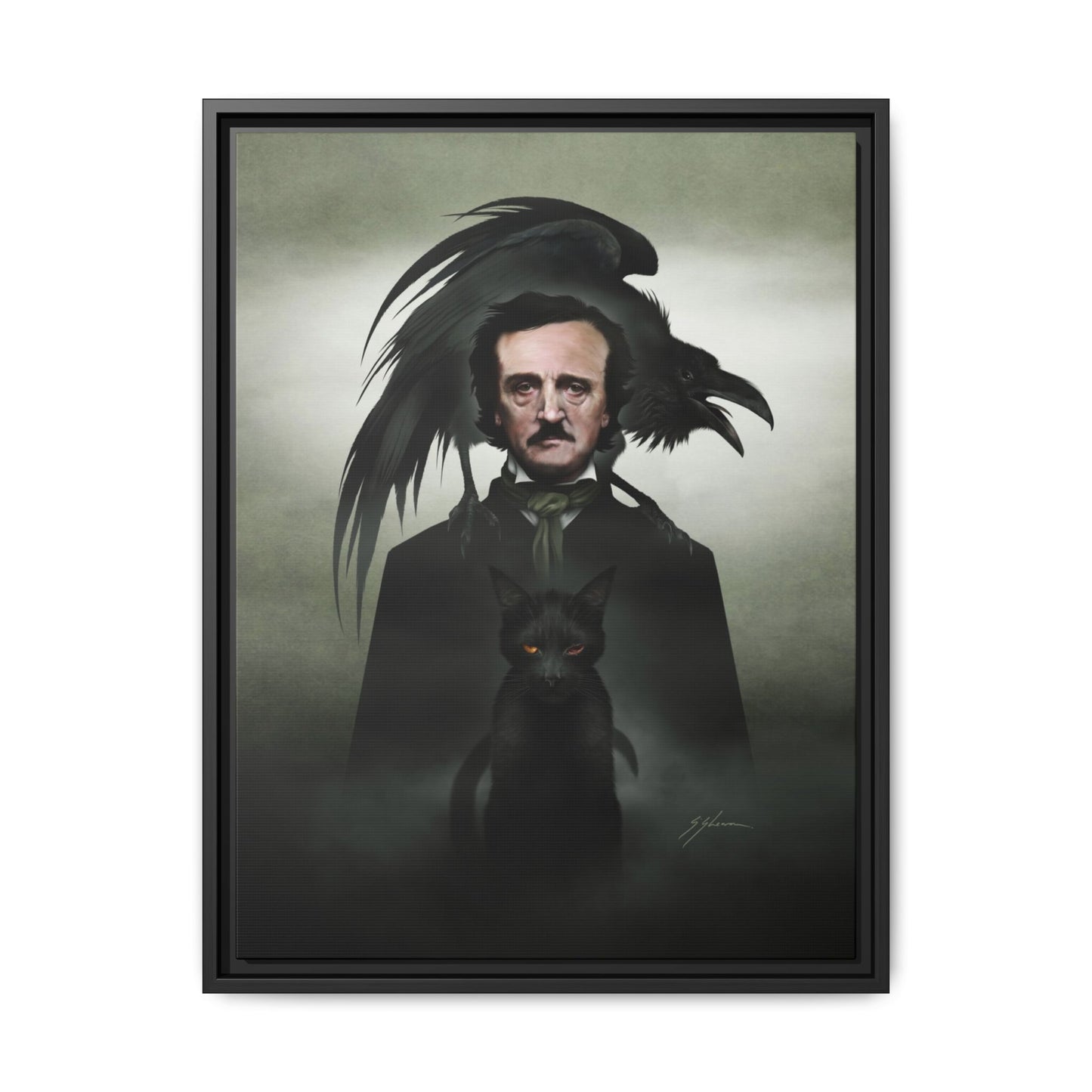 Edgar Allan Poe canvas 16x20 — gothic literary wall art by Mister Sam Shearon