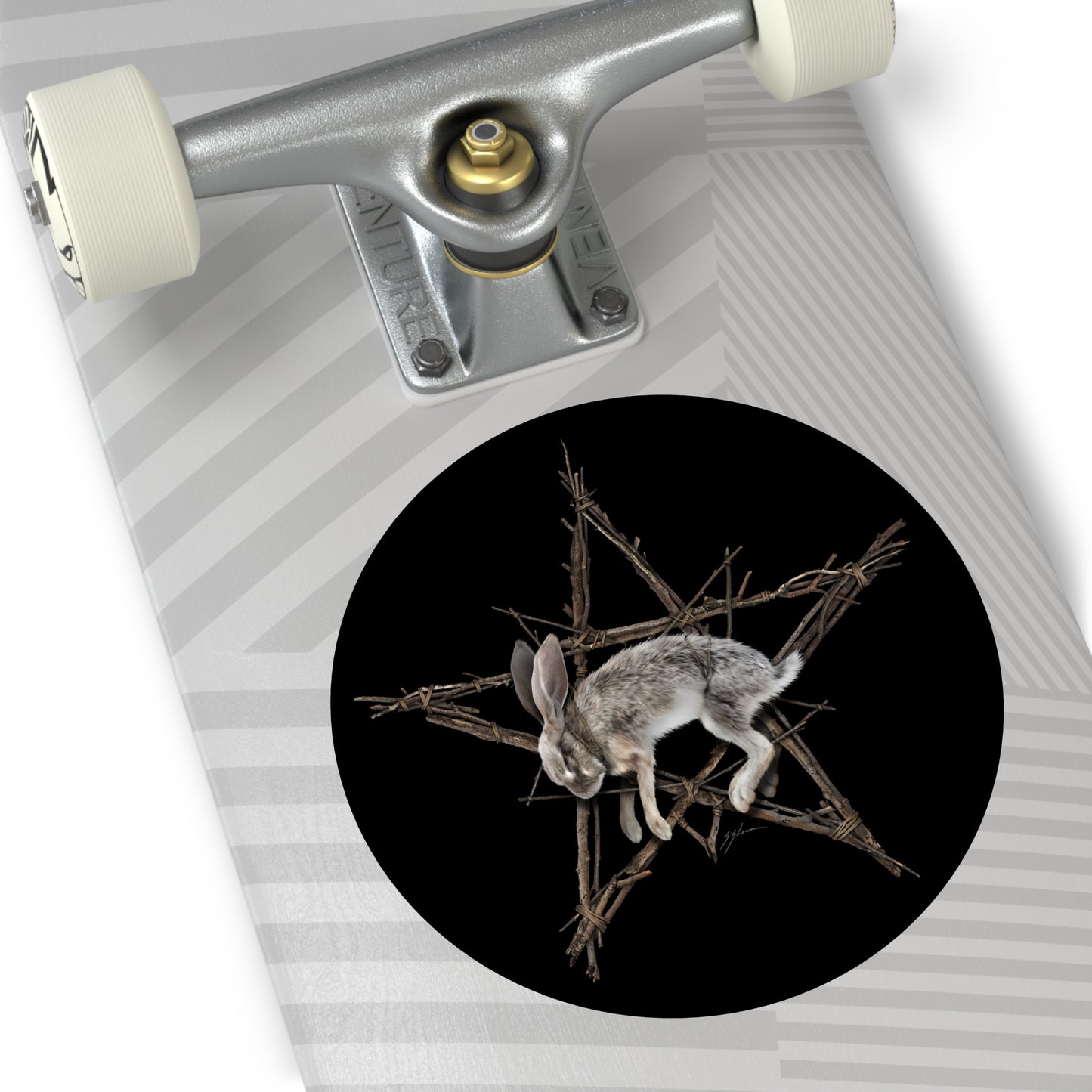 Fallen Star round sticker — Mister Sam Shearon witchcraft dark art, matte finish