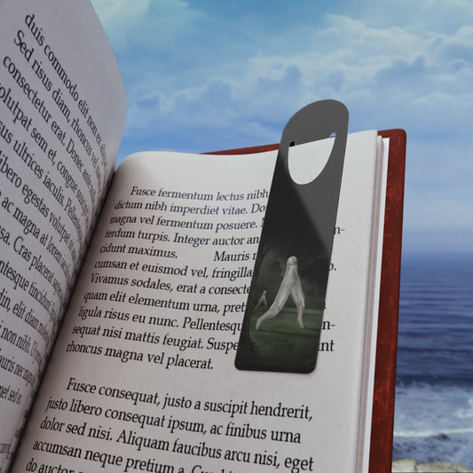 Nightcrawler aluminum bookmark — original cryptid dark art by Mister Sam Shearon