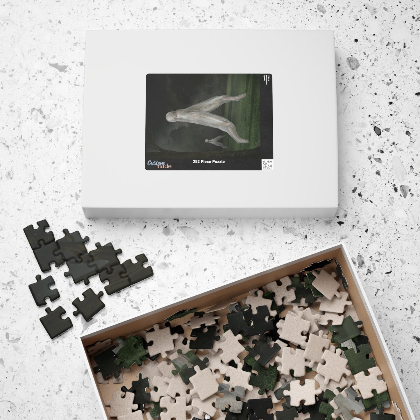 Nightcrawler jigsaw puzzle by Mister Sam Shearon — dark art, cryptid, creepypasta, paranormal, horror, human-made, non-AI. 
