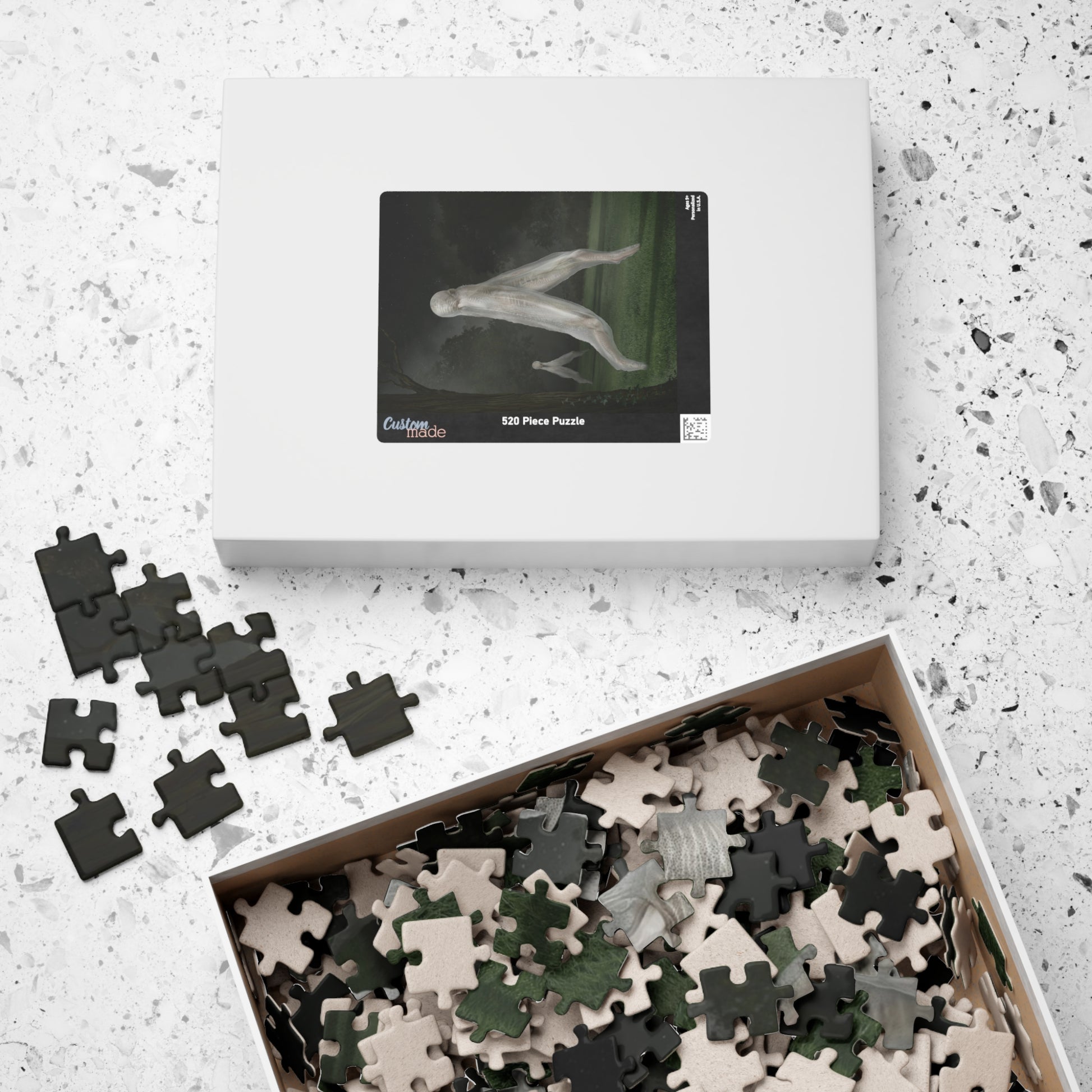 Nightcrawler jigsaw puzzle by Mister Sam Shearon — dark art, cryptid, creepypasta, paranormal, horror, human-made, non-AI. 