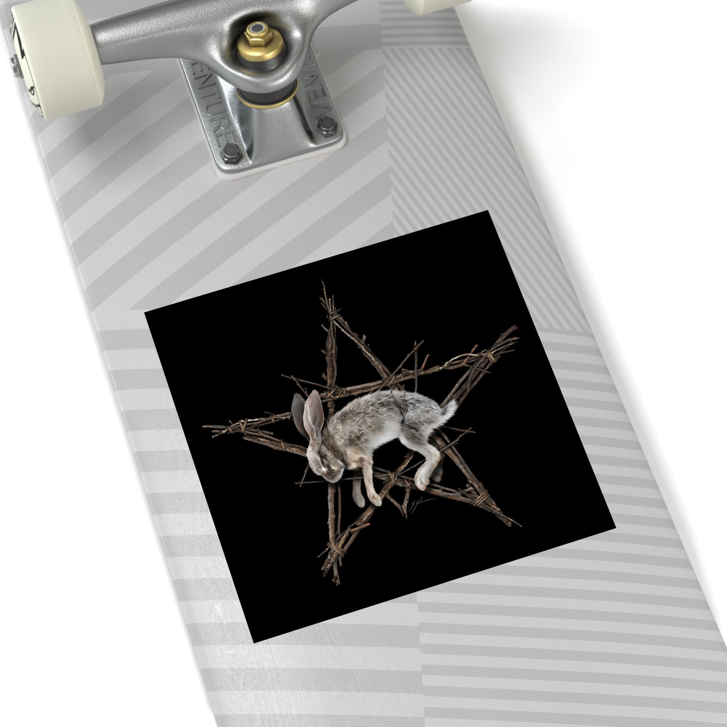 Fallen Star occult square sticker — premium vinyl indoor outdoor witchcraft design