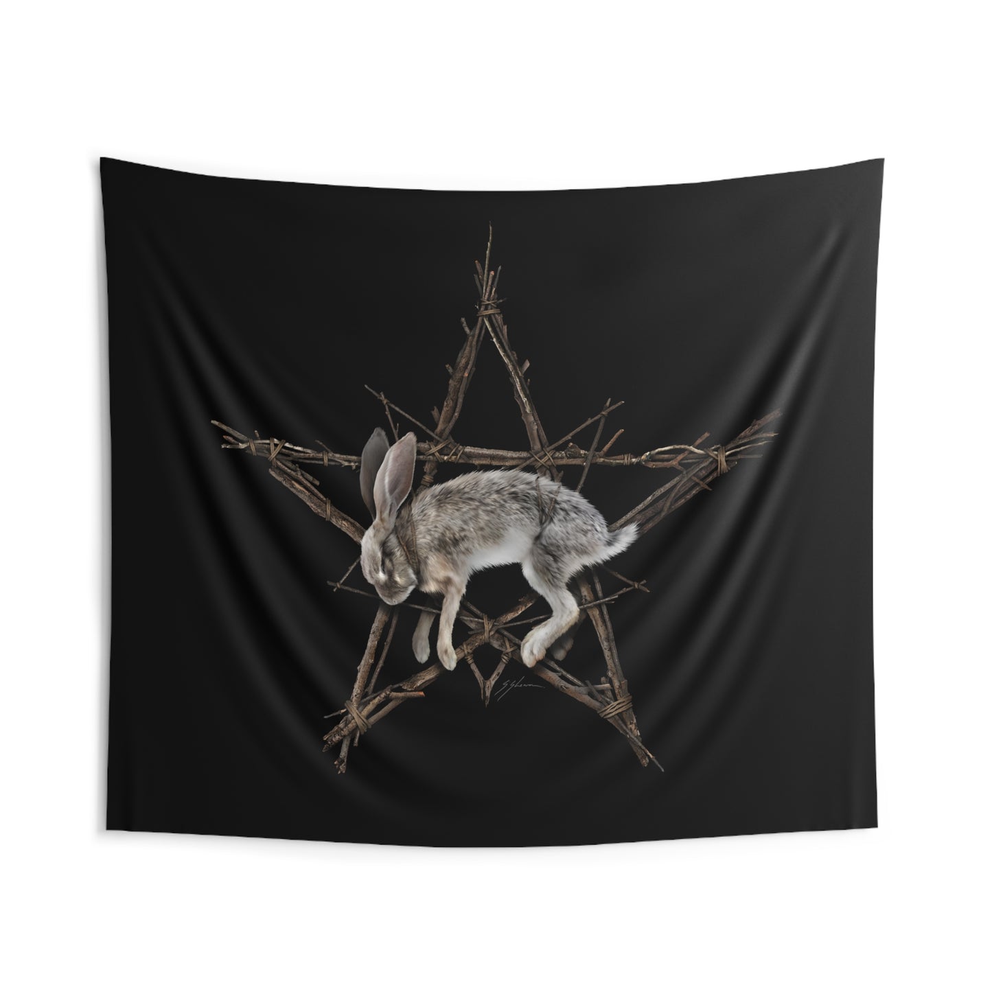 Fallen Star tapestry — gothic witchcraft art by Mister Sam Shearon, indoor wall hanging