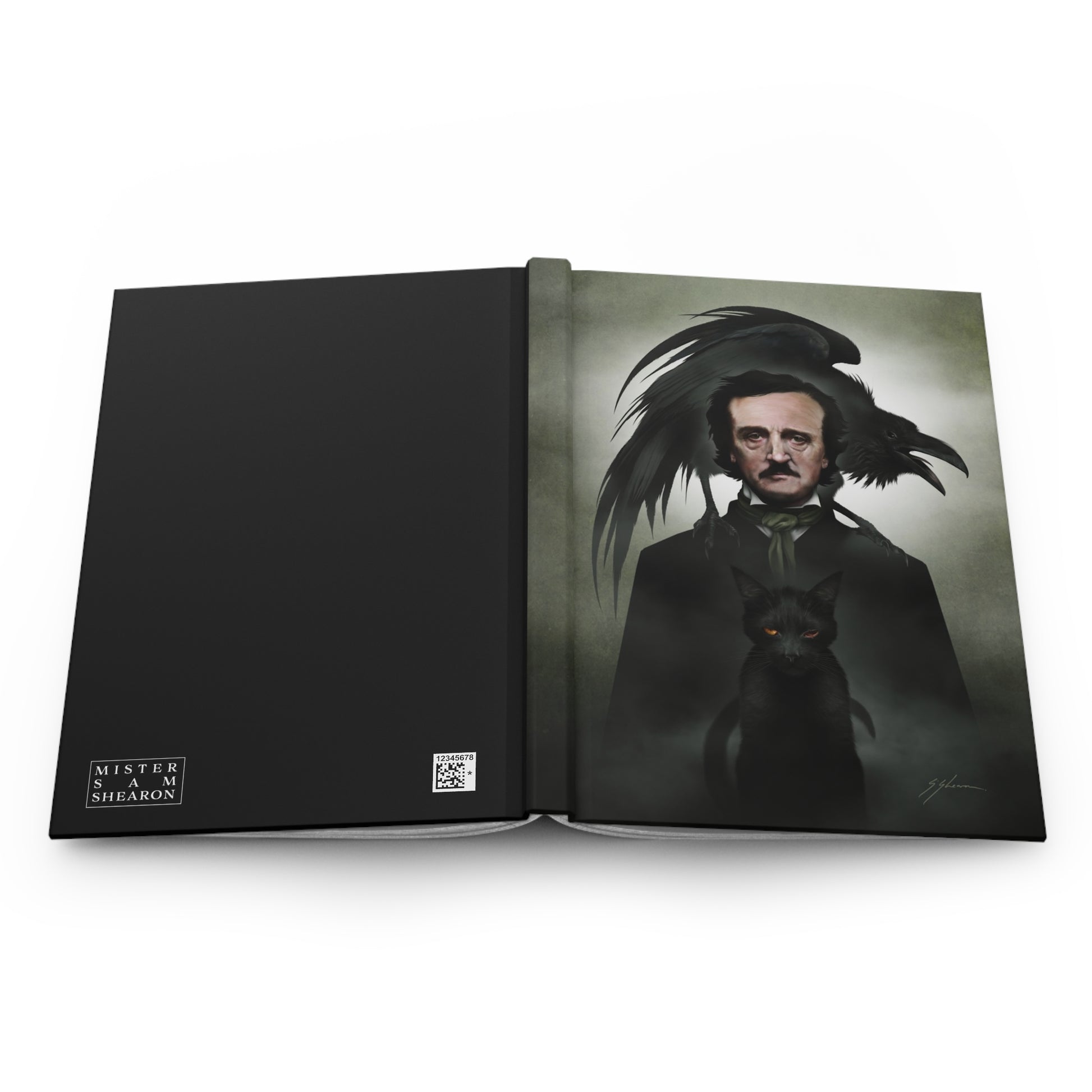Edgar Allan Poe hardcover journal spine — gothic horror dark art by Mister Sam Shearon