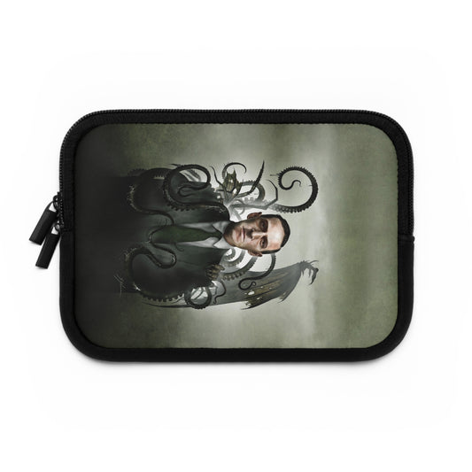 H.P. Lovecraft laptop sleeve — original cosmic horror dark art by Mister Sam Shearon
