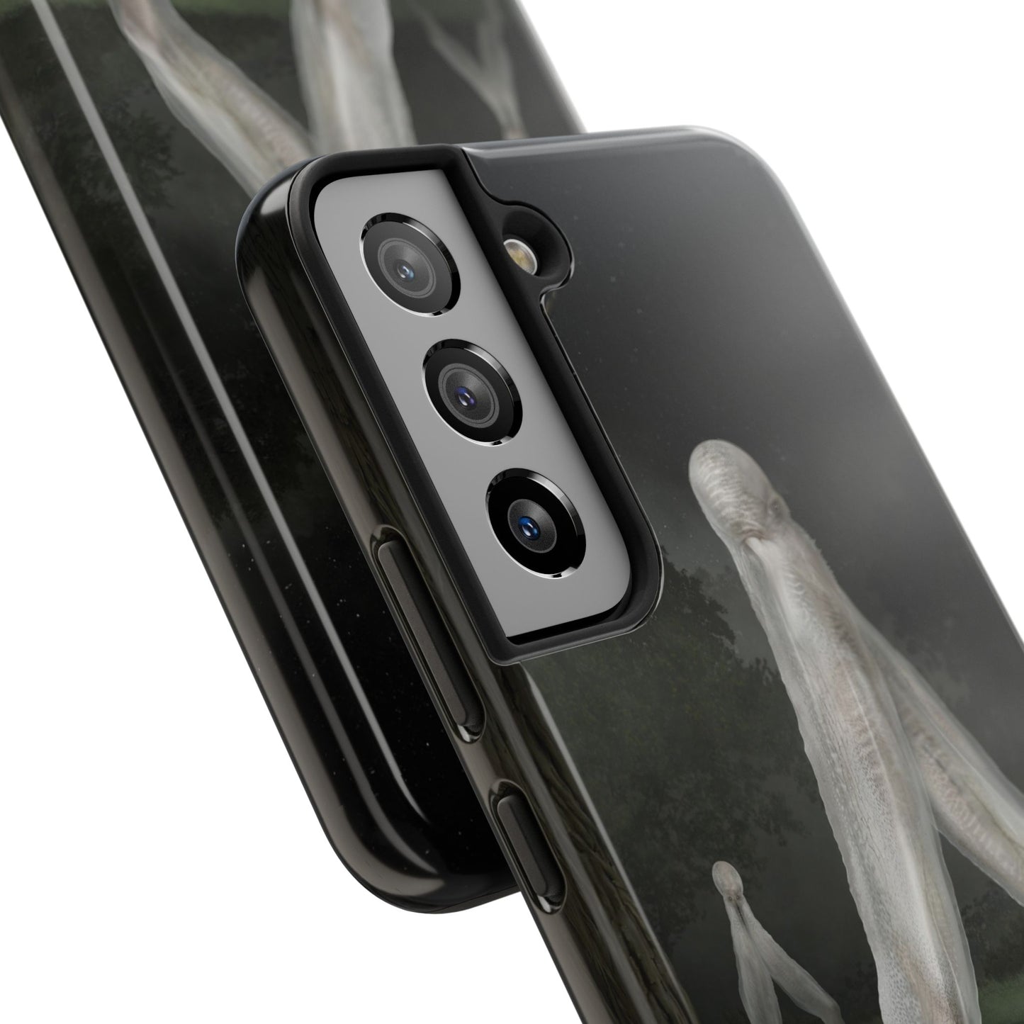 Nightcrawler phone case by Mister Sam Shearon — iPhone, Samsung, dark art, cryptid, creepypasta, paranormal, horror, human-made, non-AI. 