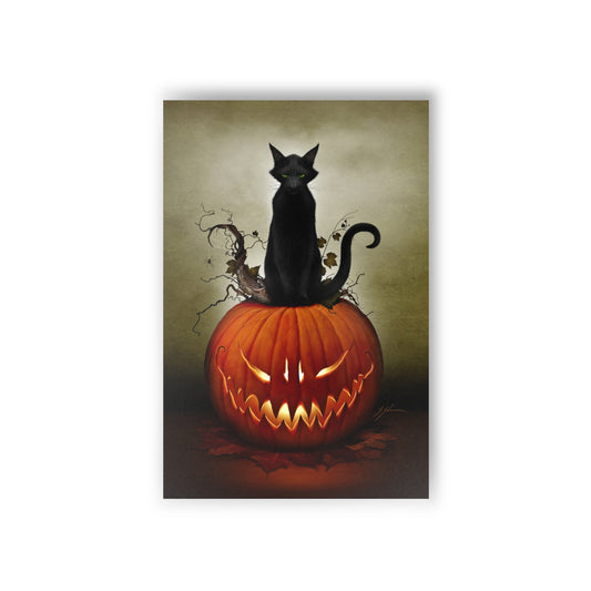Cat O' Lantern postcards 10-pack — Halloween dark art by Mister Sam Shearon