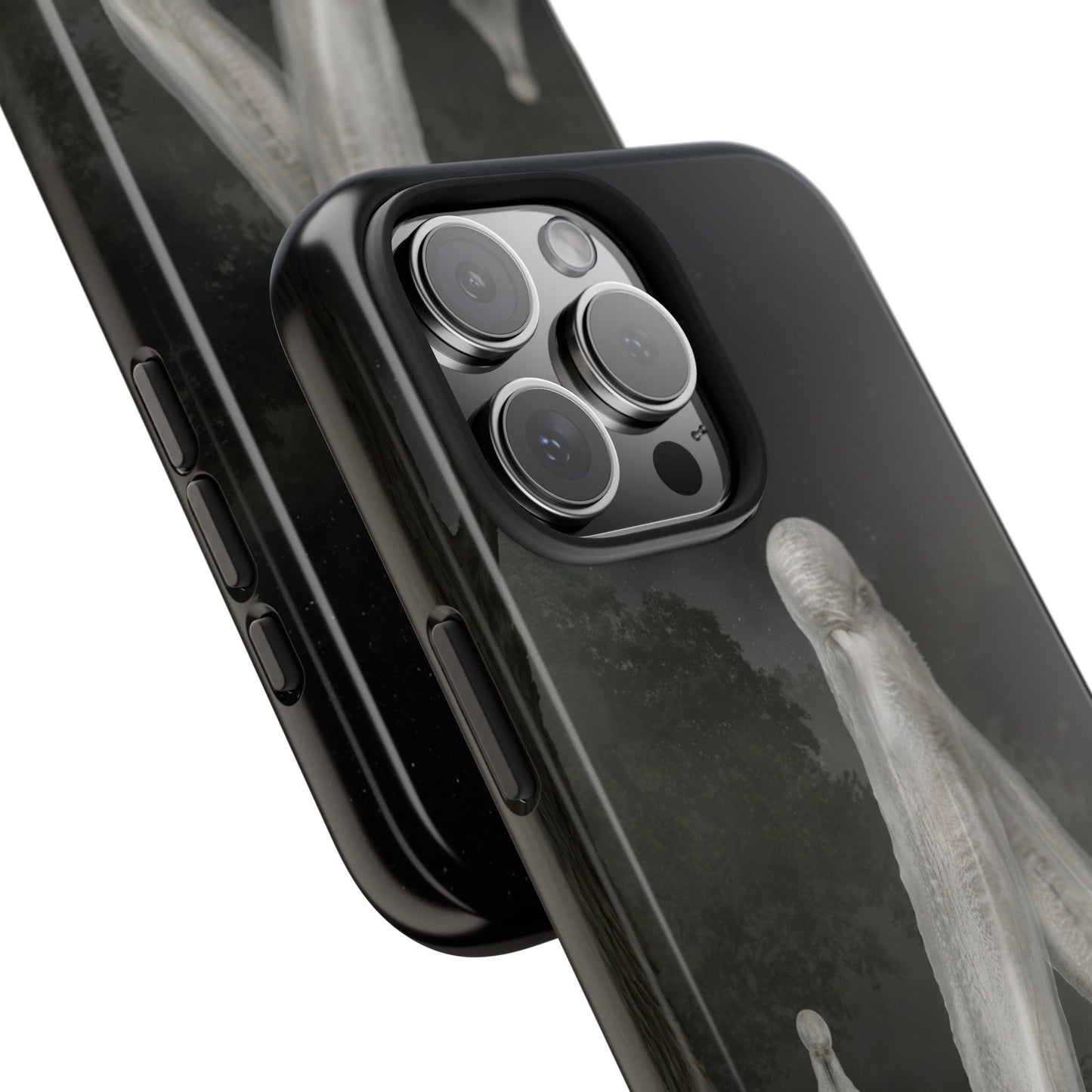 Nightcrawler phone case by Mister Sam Shearon — iPhone, Samsung, dark art, cryptid, creepypasta, paranormal, horror, human-made, non-AI. 