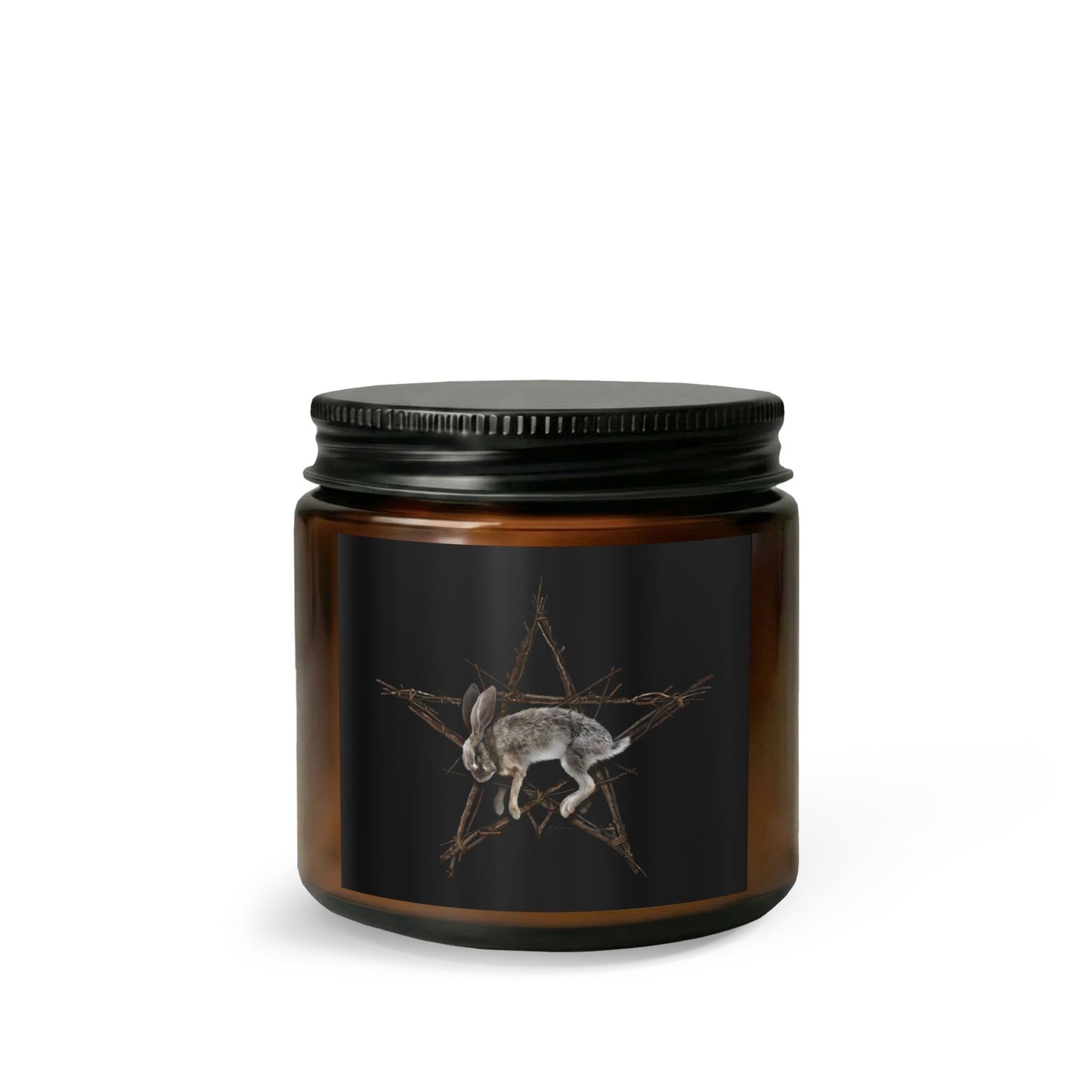 Fallen Star amber jar candle — occult dark art by Mister Sam Shearon, 4oz and 9oz sizes