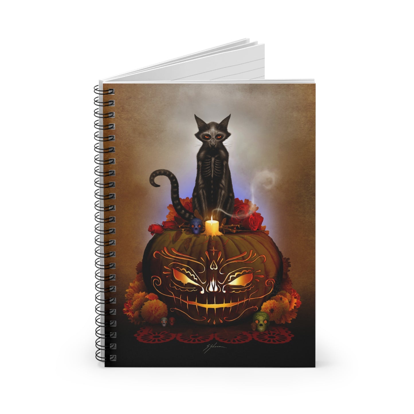 Dia De Los Meowtos - Spiral Notebook - Ruled Line