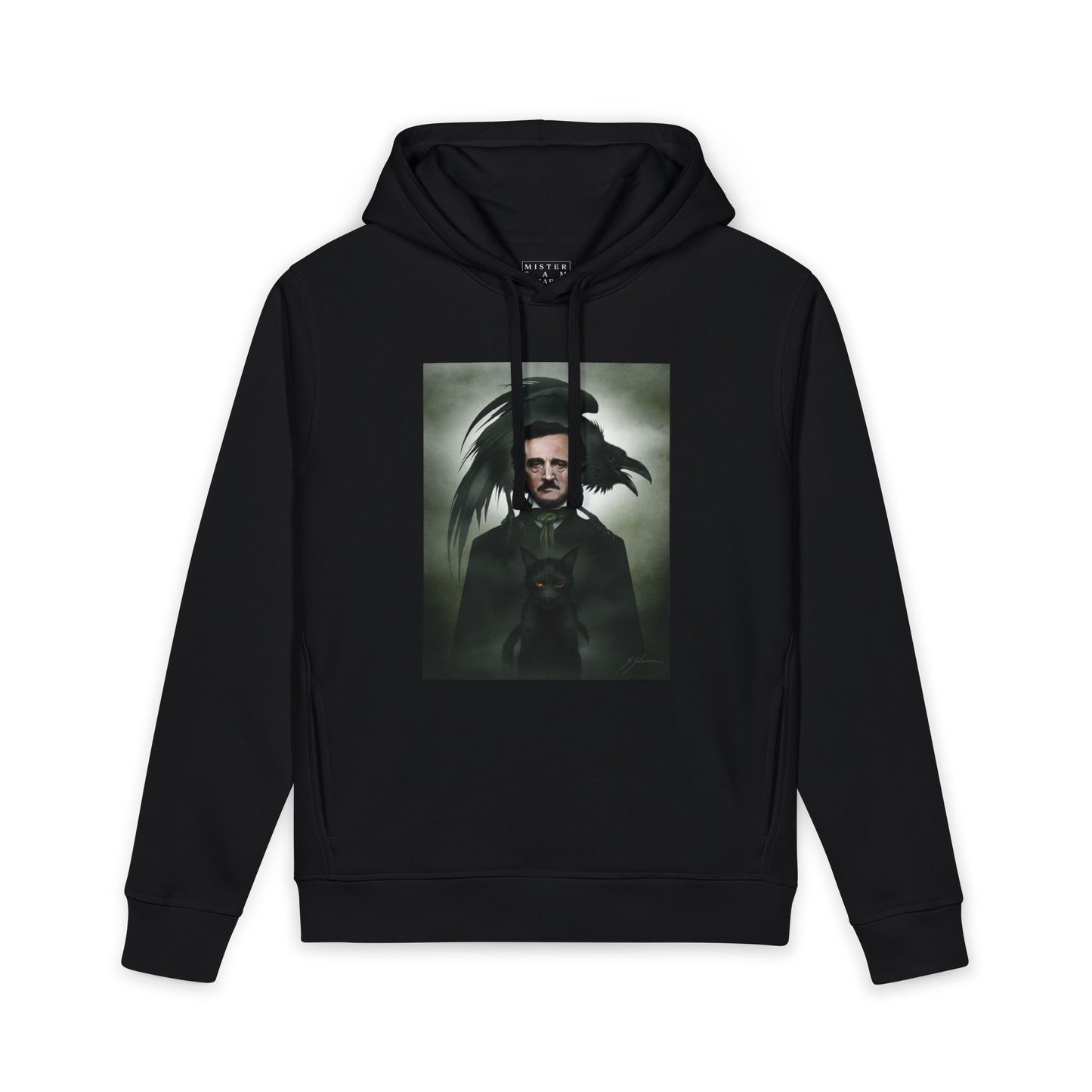 Edgar Allan Poe unisex hoodie — original gothic dark art portrait by Mister Sam Shearon