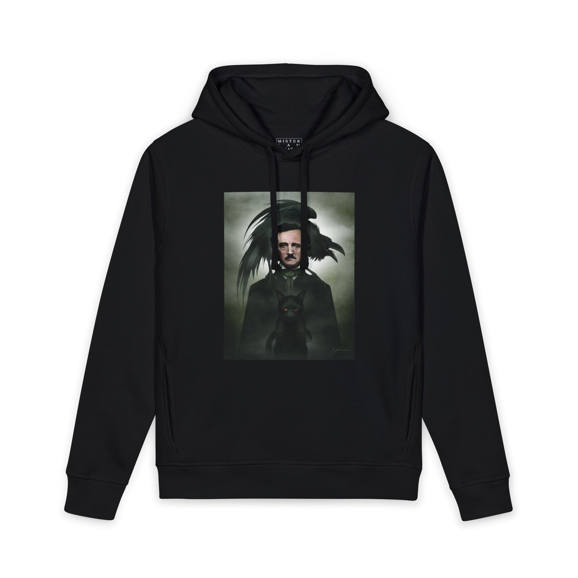 Edgar Allan Poe unisex hoodie — original gothic dark art portrait by Mister Sam Shearon