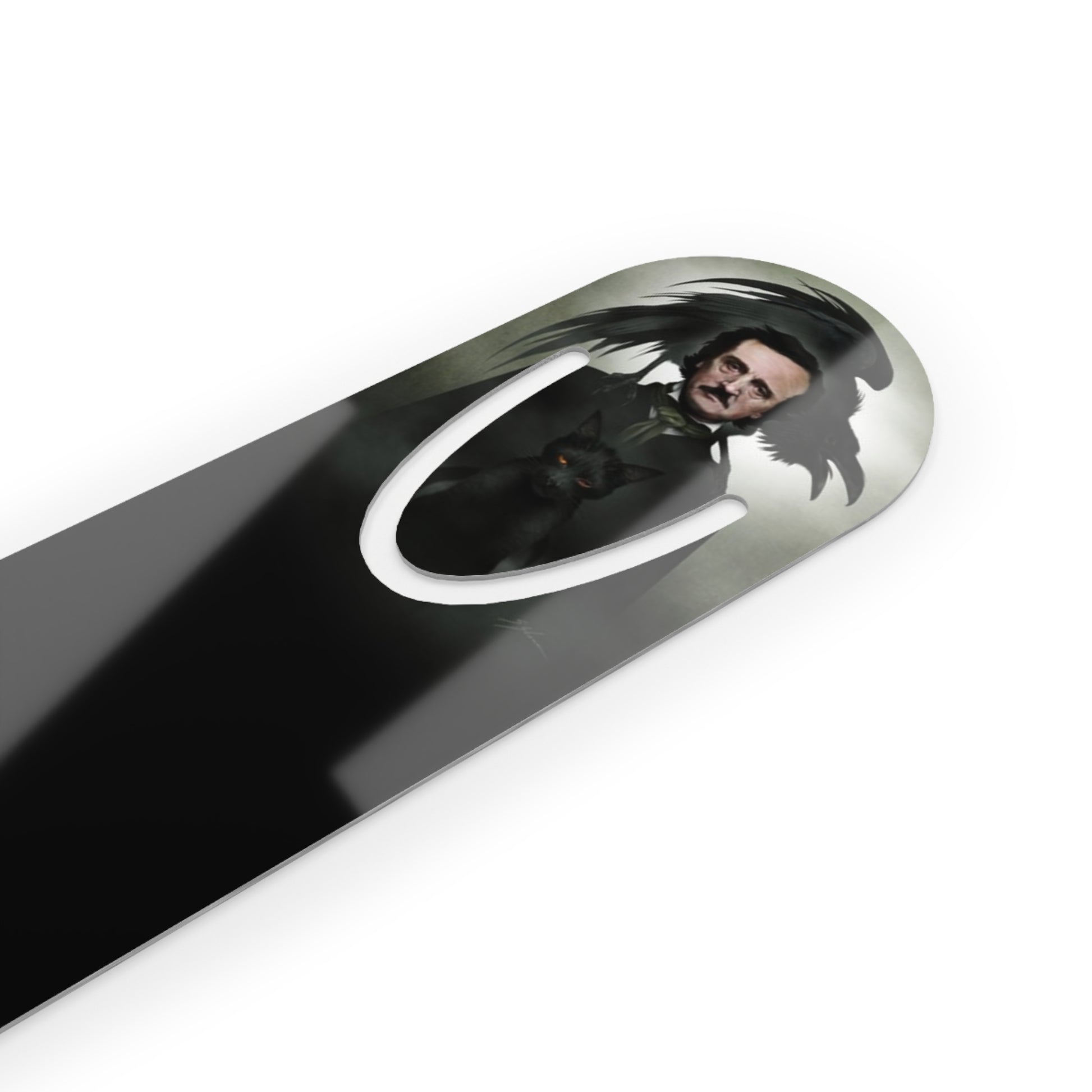Edgar Allan Poe aluminum bookmark — original gothic dark art by Mister Sam Shearon