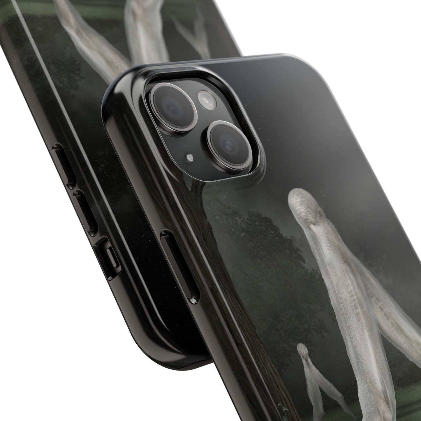 Nightcrawler phone case by Mister Sam Shearon — iPhone, Samsung, dark art, cryptid, creepypasta, paranormal, horror, human-made, non-AI. 