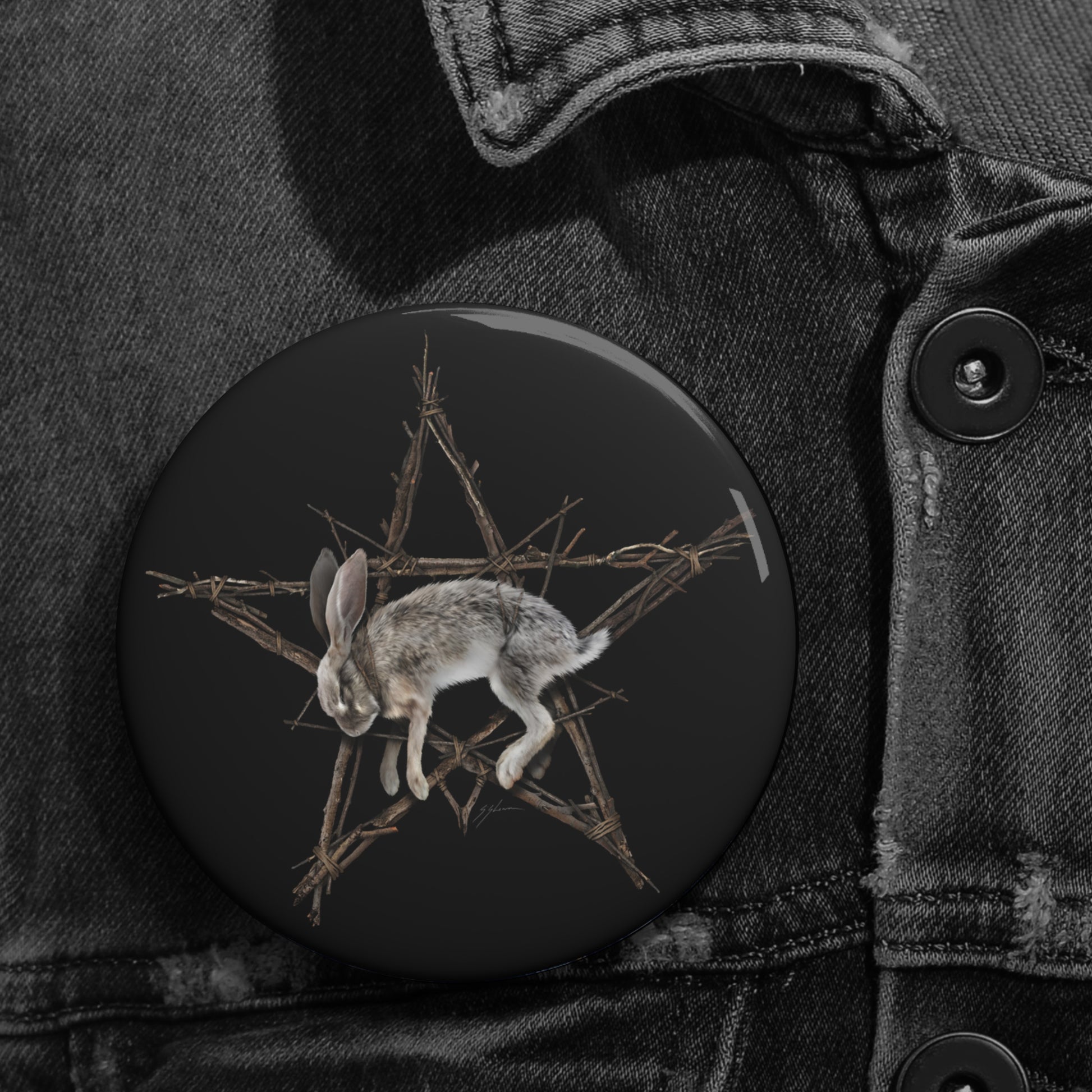 Fallen Star 3 inch pin button — Mister Sam Shearon original witchcraft dark art gift 